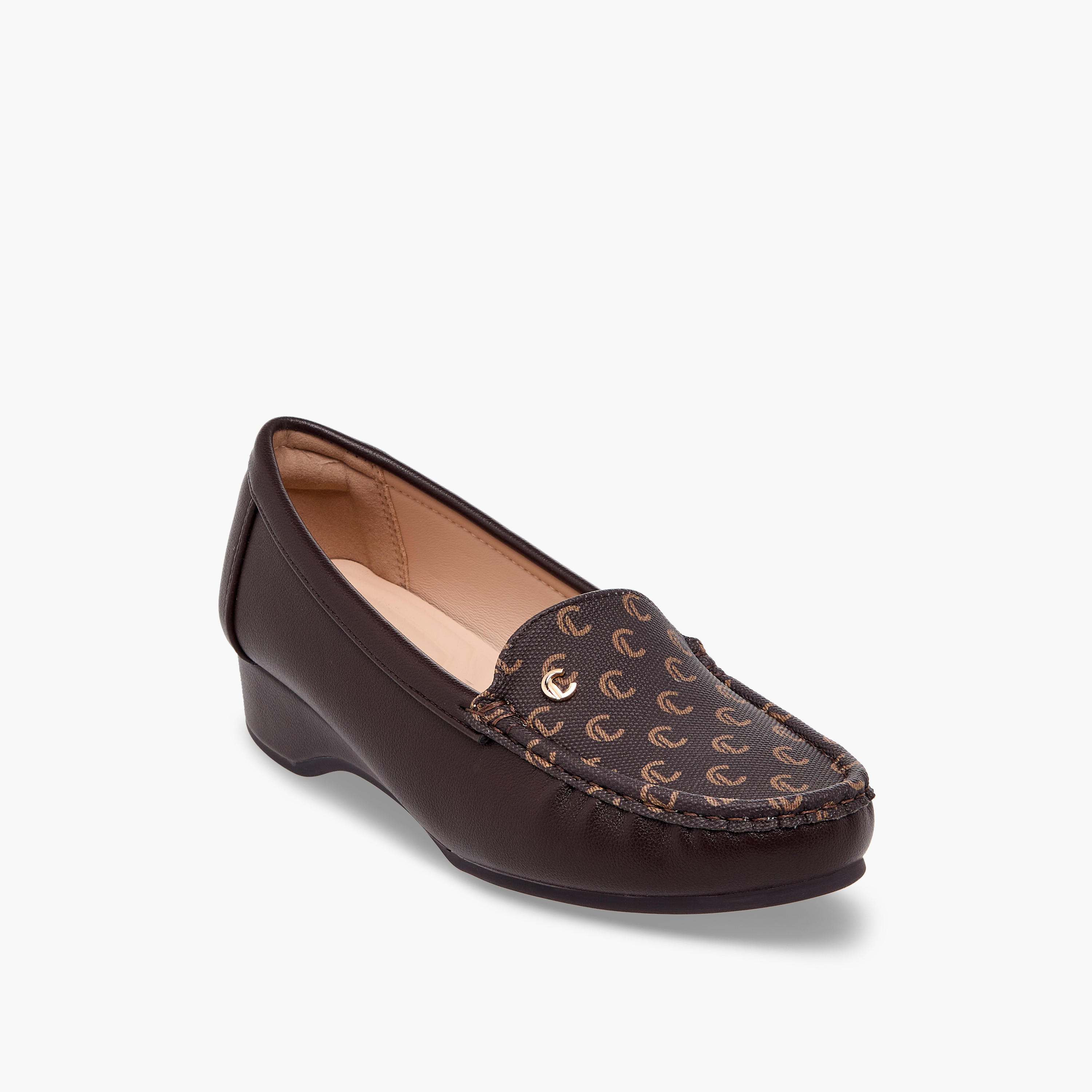 Le Confort Women Monogram Wedge Heel Loafers-women-shoes-loafersandmoccasins-image-2