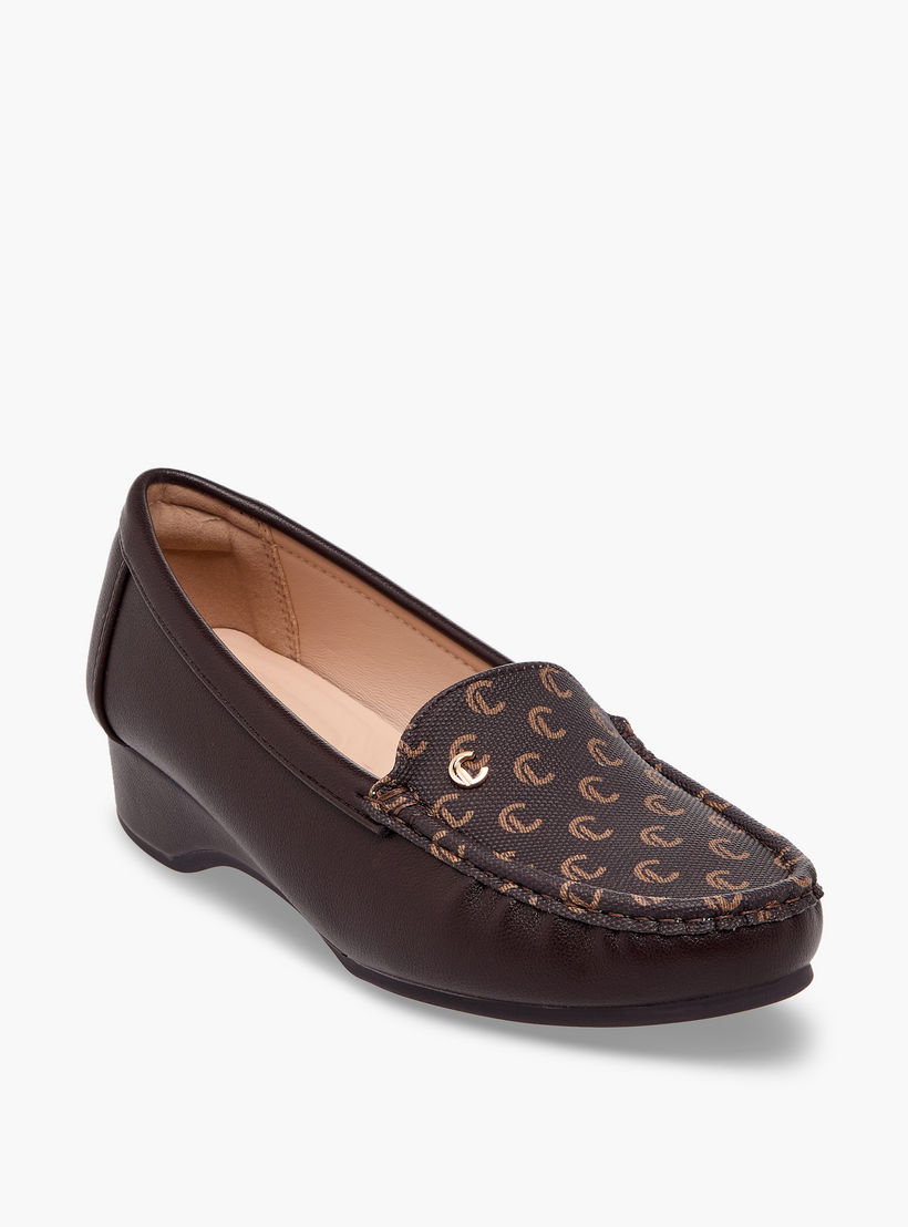 Le Confort Women Monogram Wedge Heel Loafers-women-shoes-loafersandmoccasins-image-2