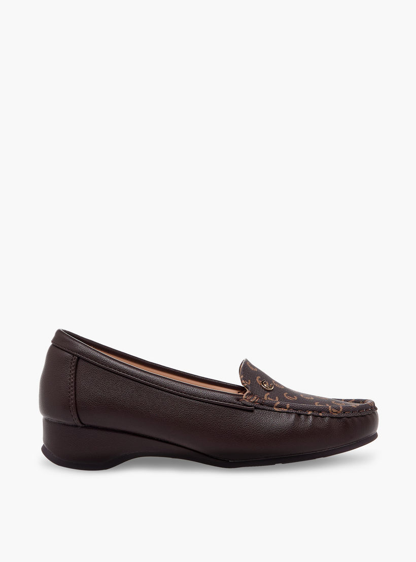 Le Confort Women Monogram Wedge Heel Loafers-women-shoes-loafersandmoccasins-image-3