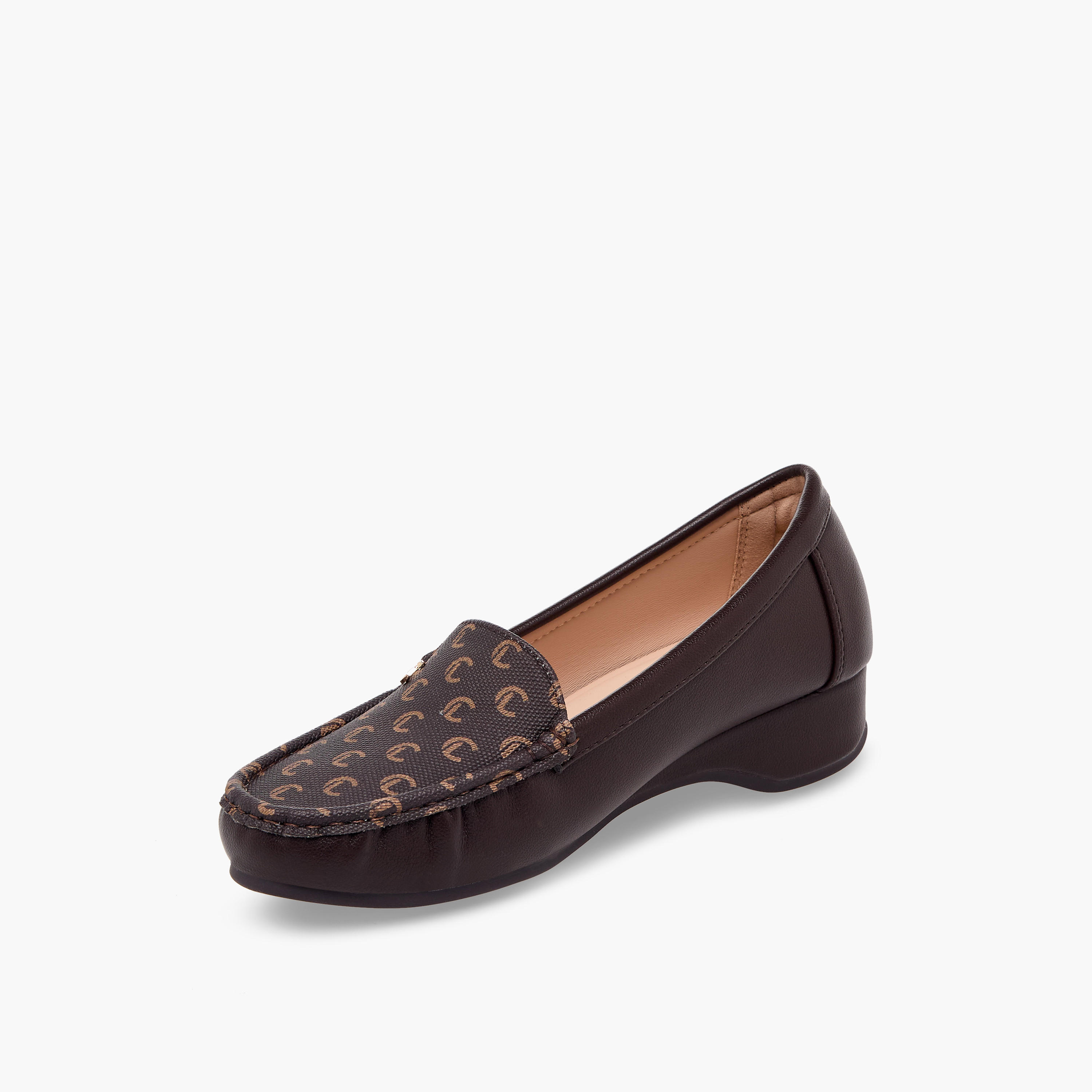 Le Confort Women Monogram Wedge Heel Loafers-women-shoes-loafersandmoccasins-image-4