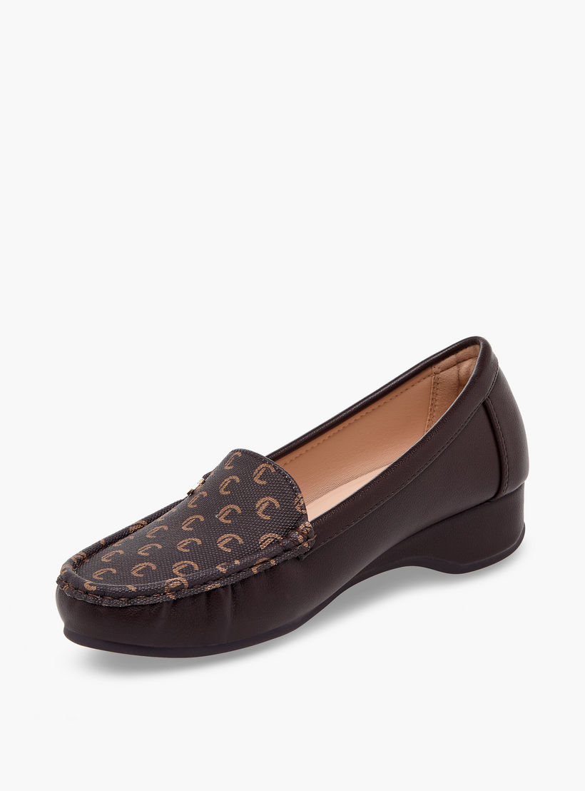 Le Confort Women Monogram Wedge Heel Loafers-women-shoes-loafersandmoccasins-image-4