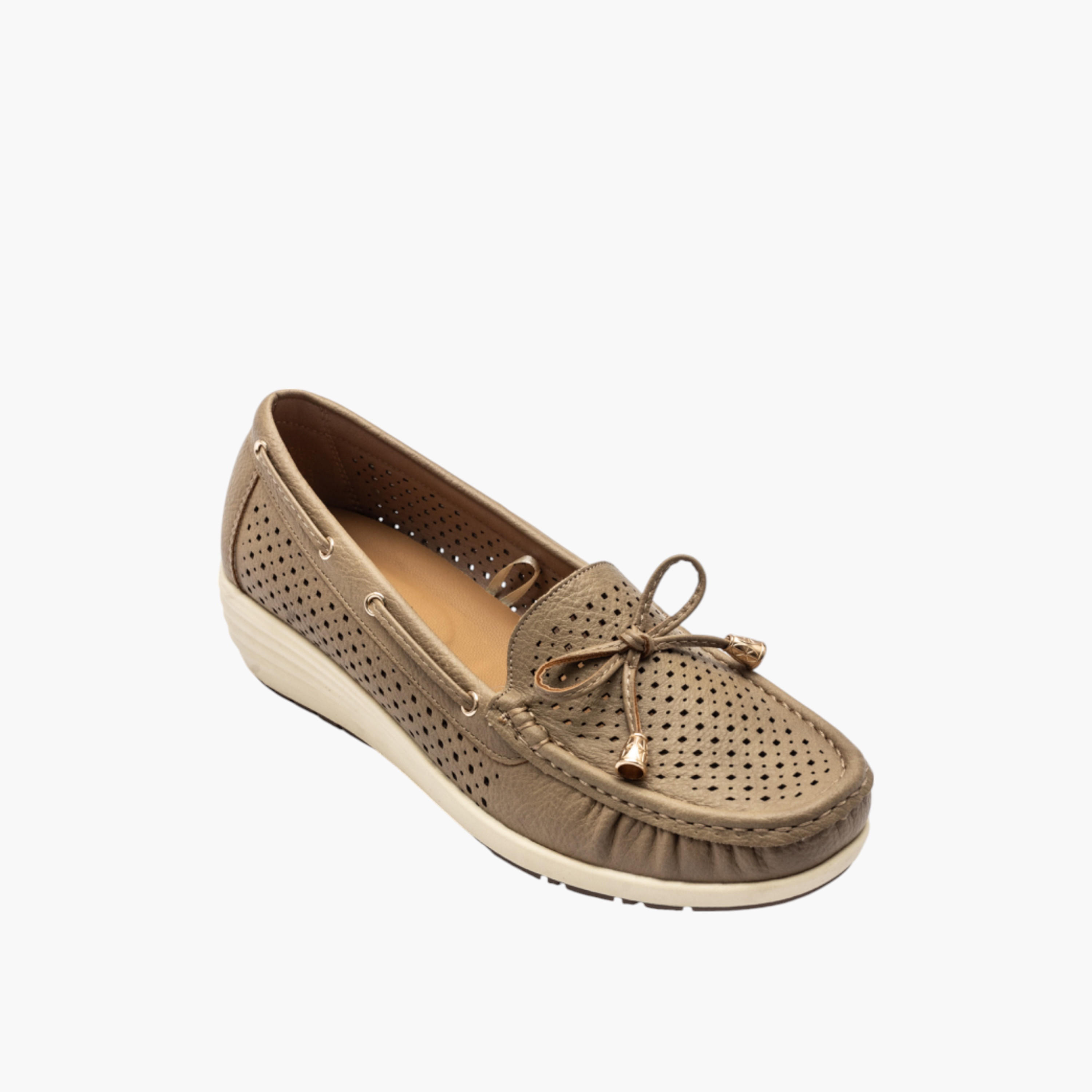 Le Confort Textured Slip-On Comfort Moccasins with Bow Detail-women-shoes-loafersandmoccasins-image-2