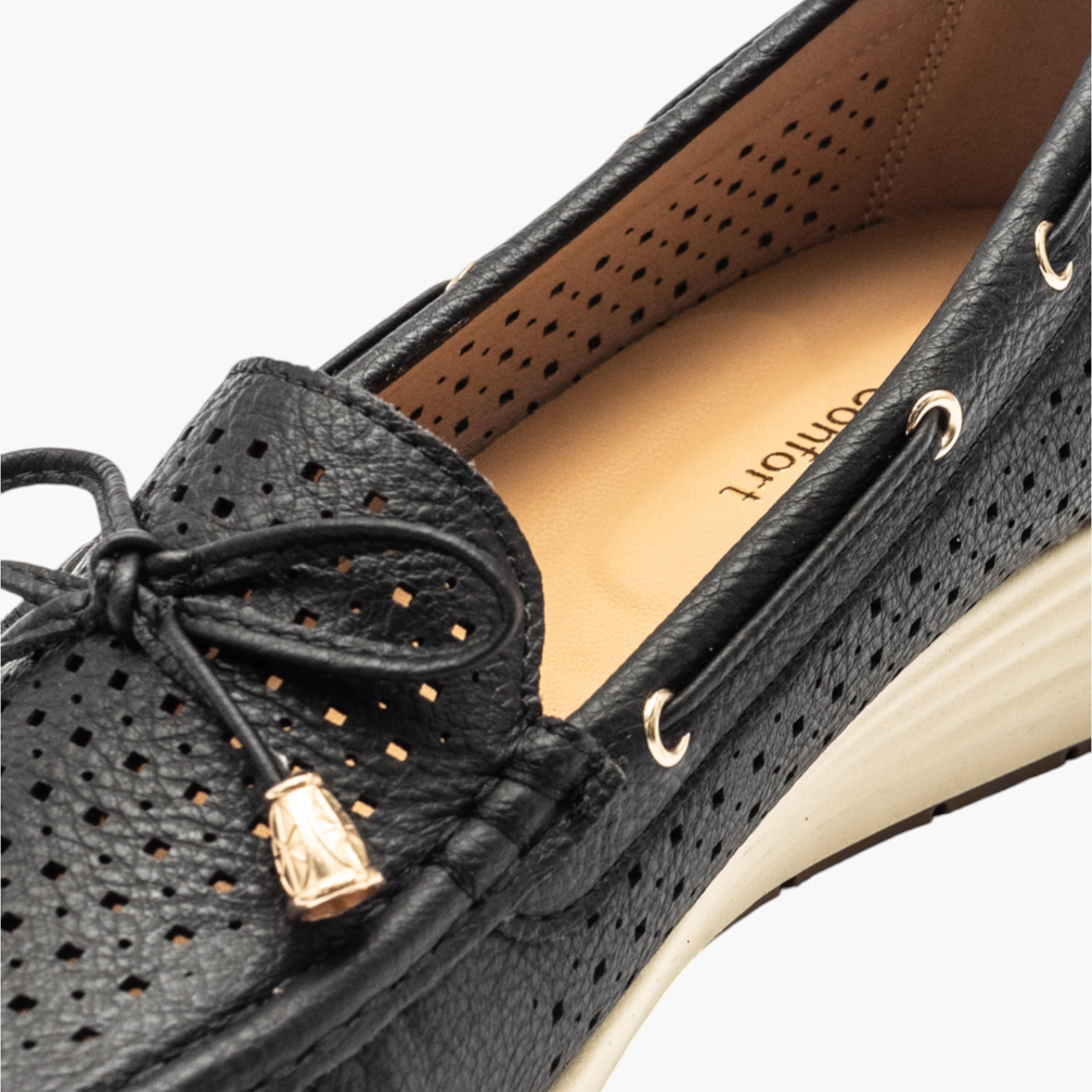 Le Confort Textured Slip-On Comfort Moccasins with Bow Detail-women-shoes-loafersandmoccasins-image-4