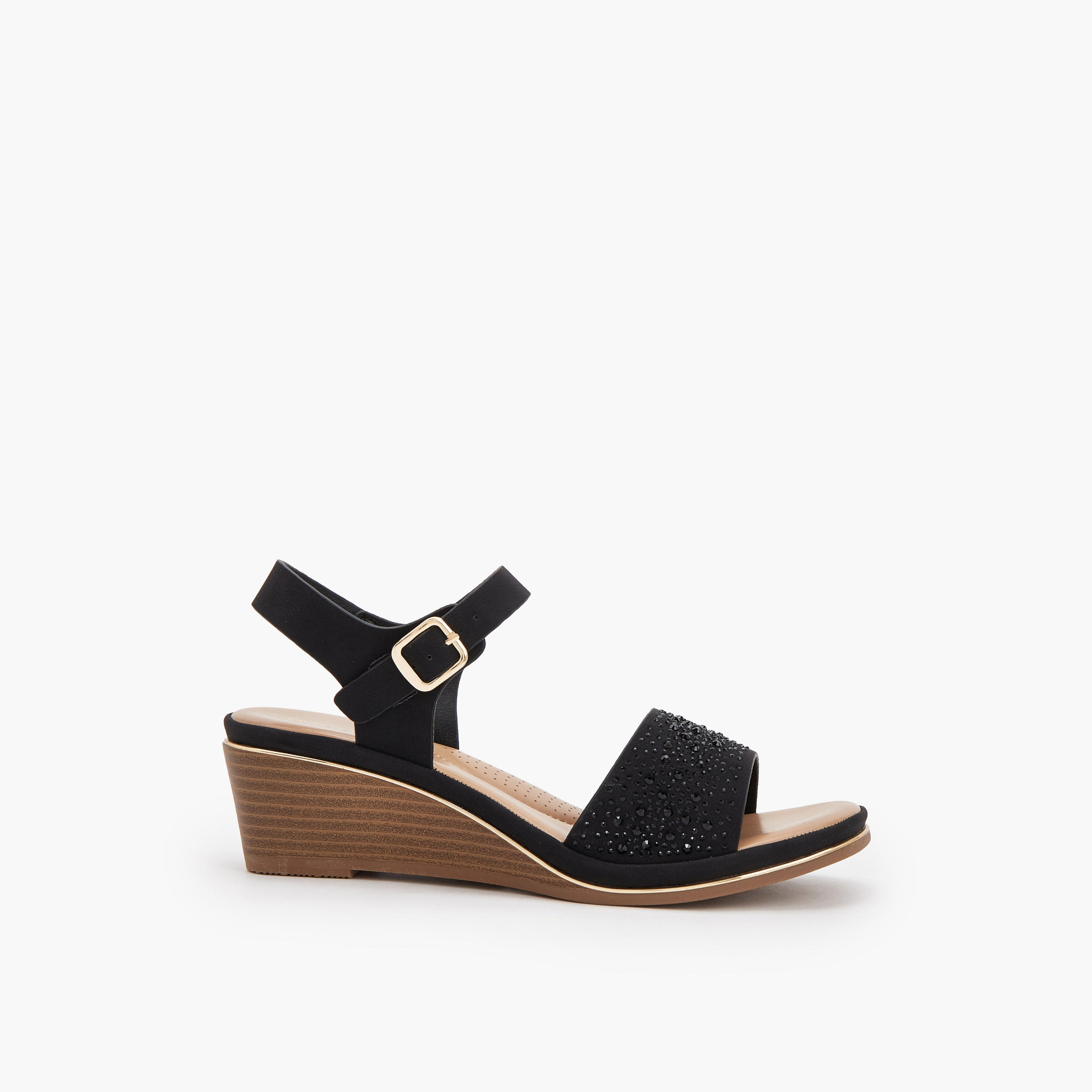 Le Confort Women Rhinestone Embellished Wedge Heel Sandals-women-shoes-sandals-heeled-image-3