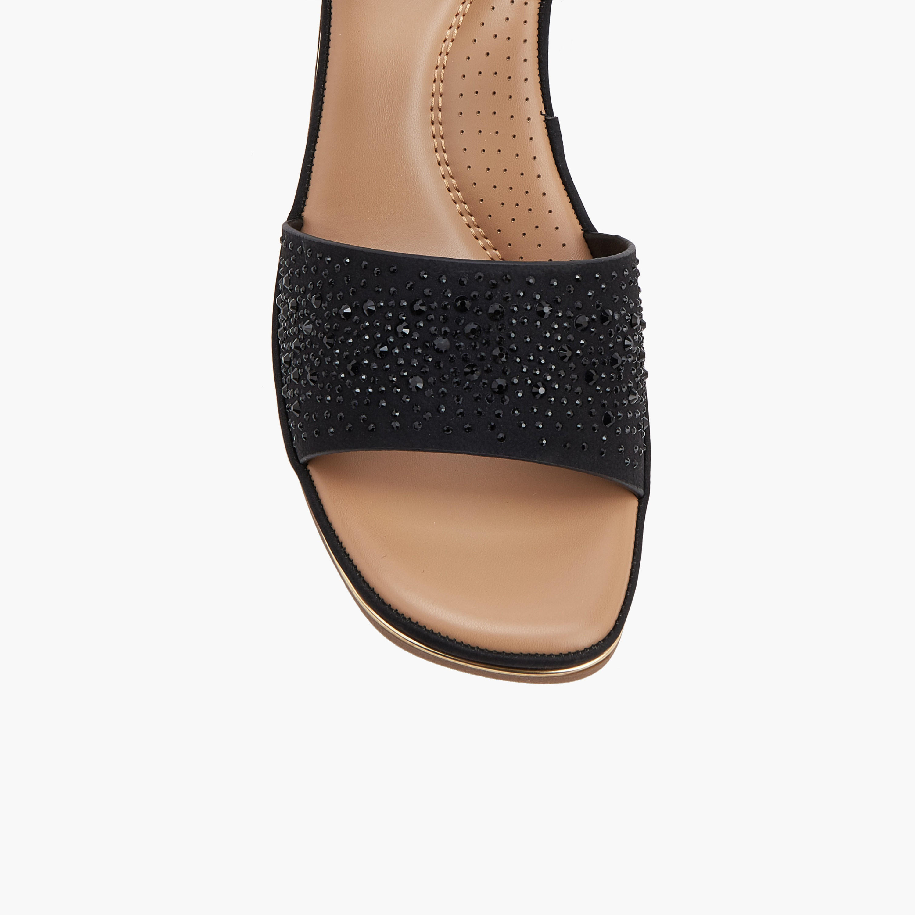 Le Confort Women Rhinestone Embellished Wedge Heel Sandals-women-shoes-sandals-heeled-image-4