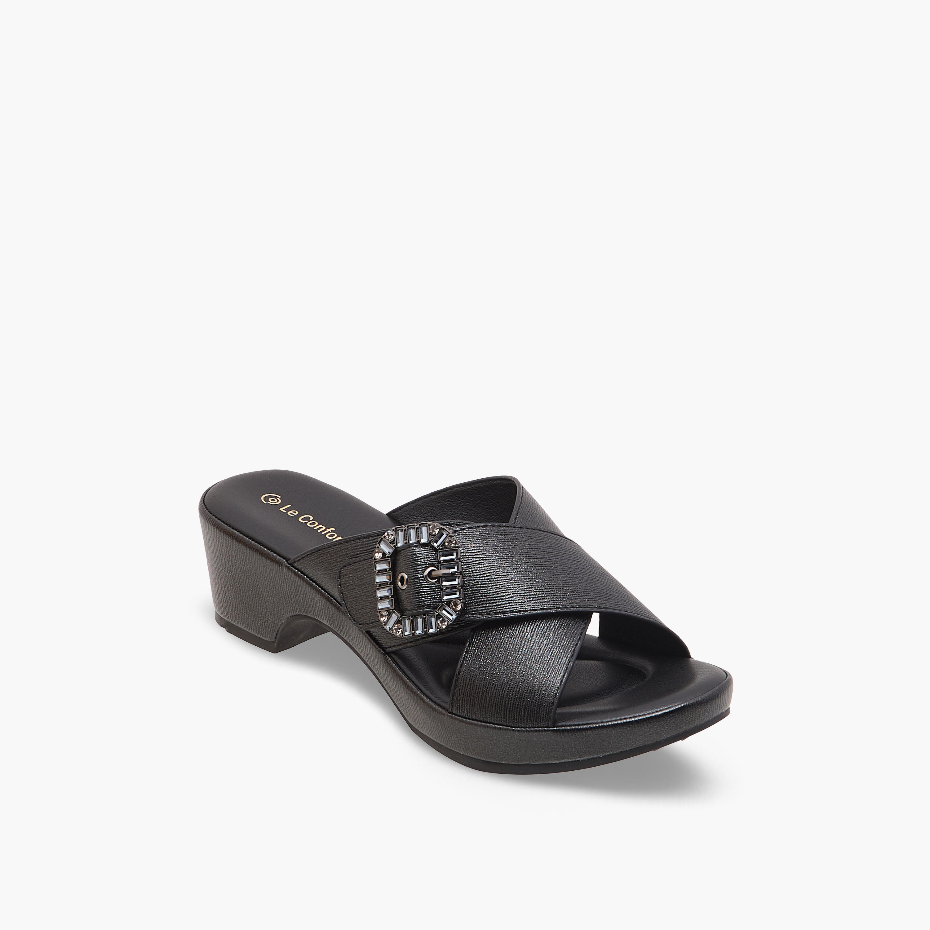 Le Confort Women Block Heel Cross Strap Sandals-women-shoes-sandals-heeled-image-2
