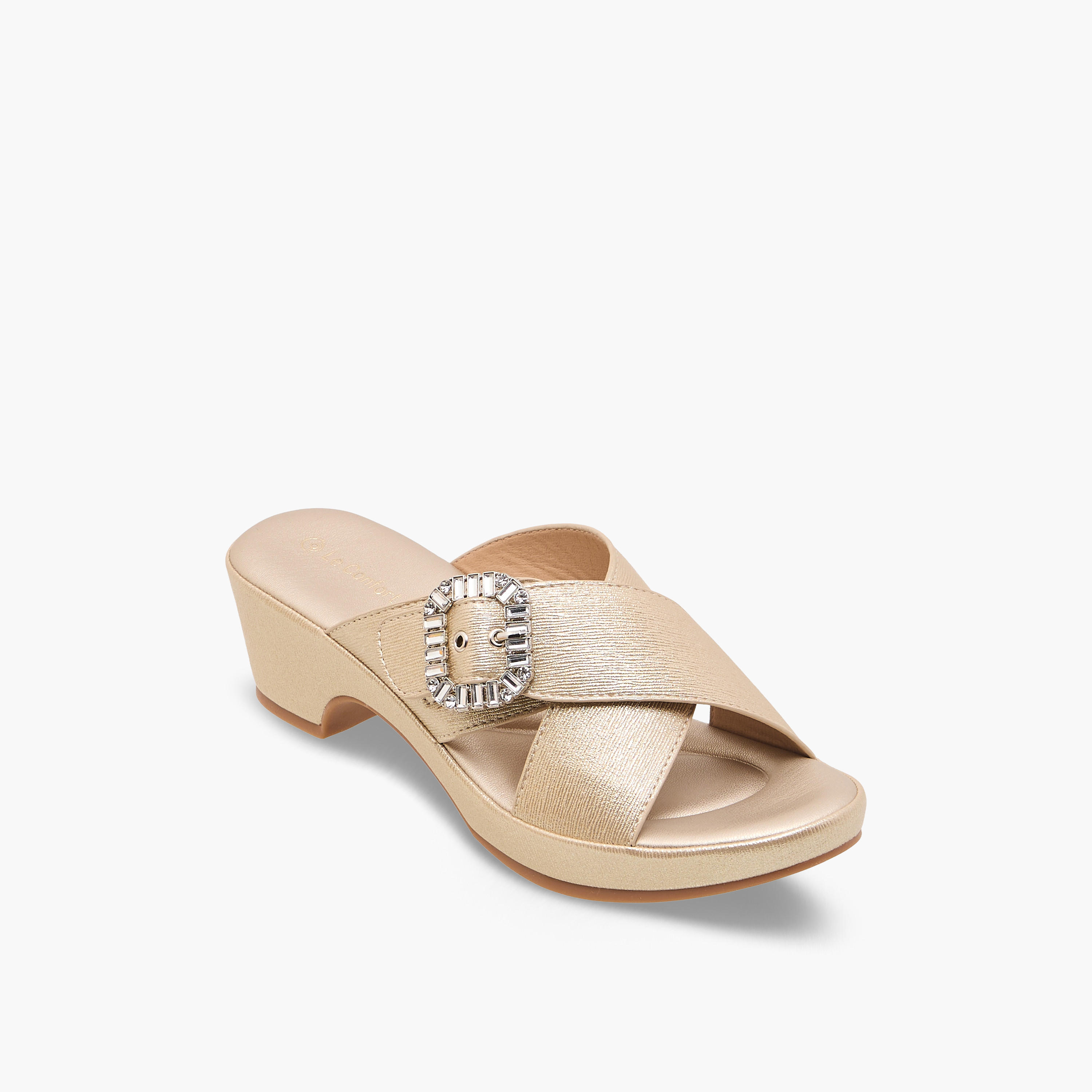 Le Confort Women Block Heel Cross Strap Sandals-women-shoes-sandals-heeled-image-2