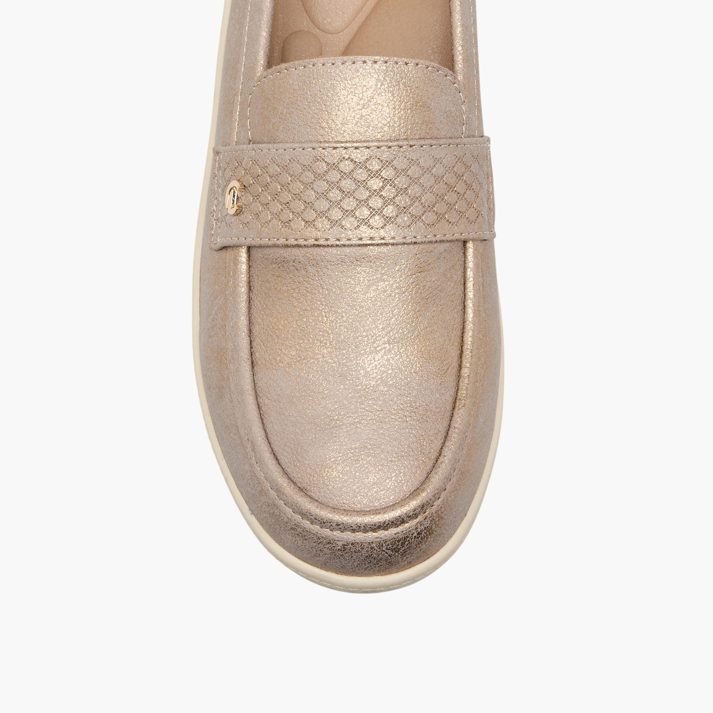 Le Confort Textured Slip-On Comfort Loafers with Metallic Trim-women-shoes-loafersandmoccasins-image-4