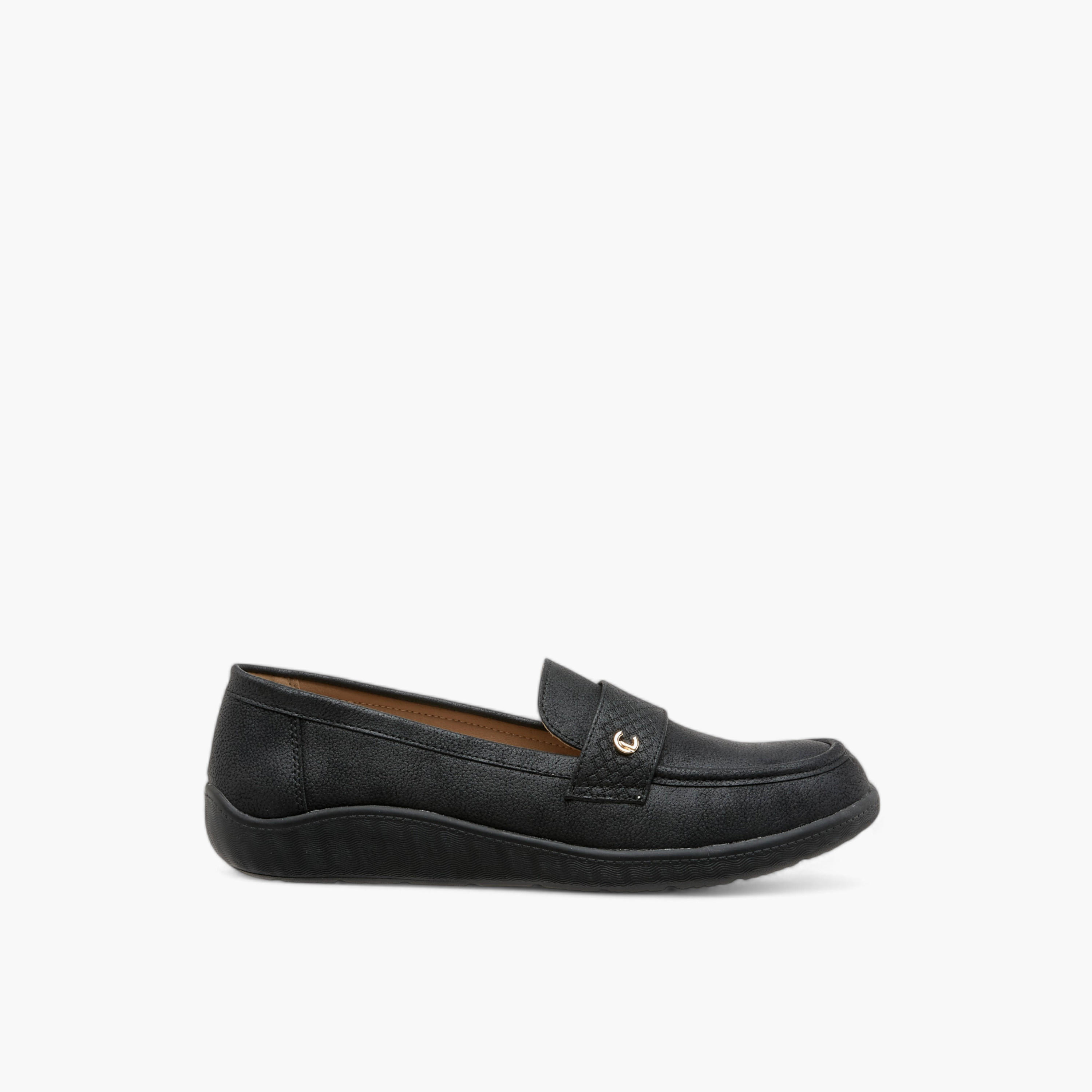 Le Confort Textured Slip-On Comfort Loafers with Metallic Trim-women-shoes-loafersandmoccasins-image-3