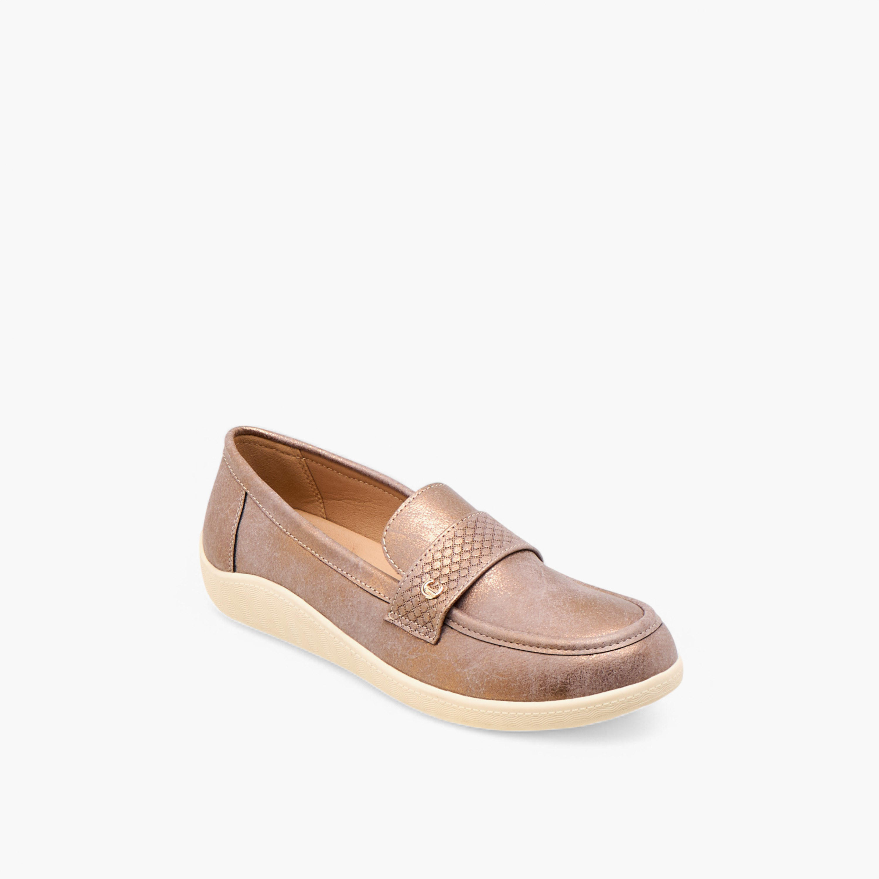 Le Confort Textured Slip-On Comfort Loafers with Metallic Trim-women-shoes-loafersandmoccasins-image-2