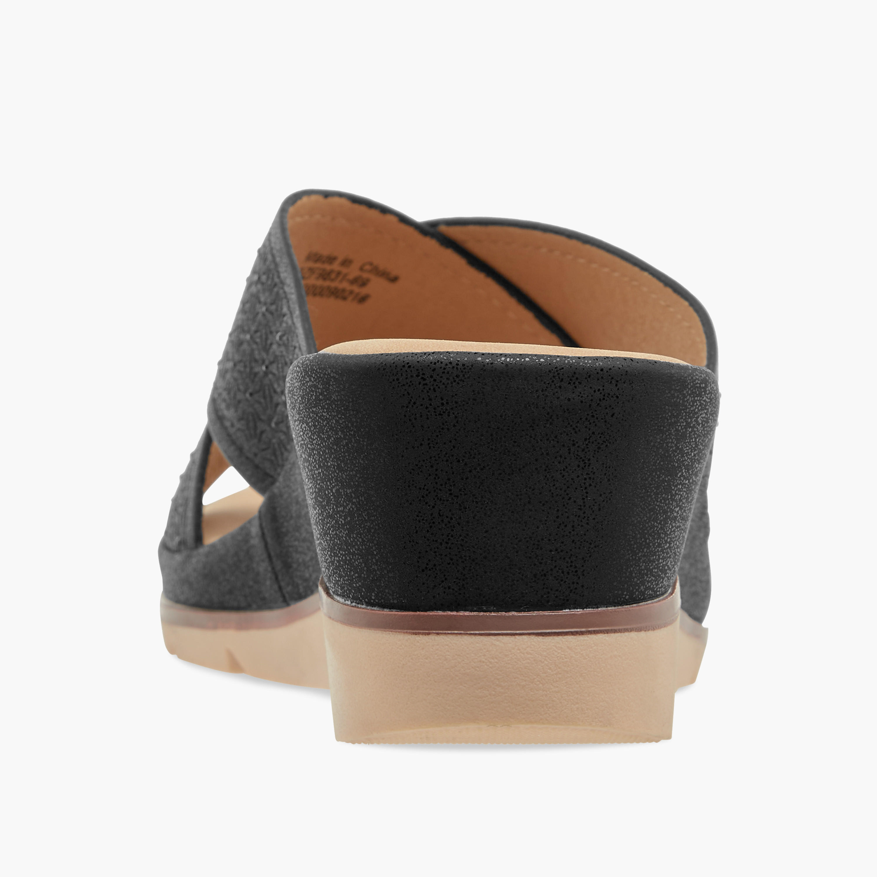 Le Confort Floral Textured Slip-On Comfort Sandals with Wedge Heels-women-shoes-sandals-heeled-image-5