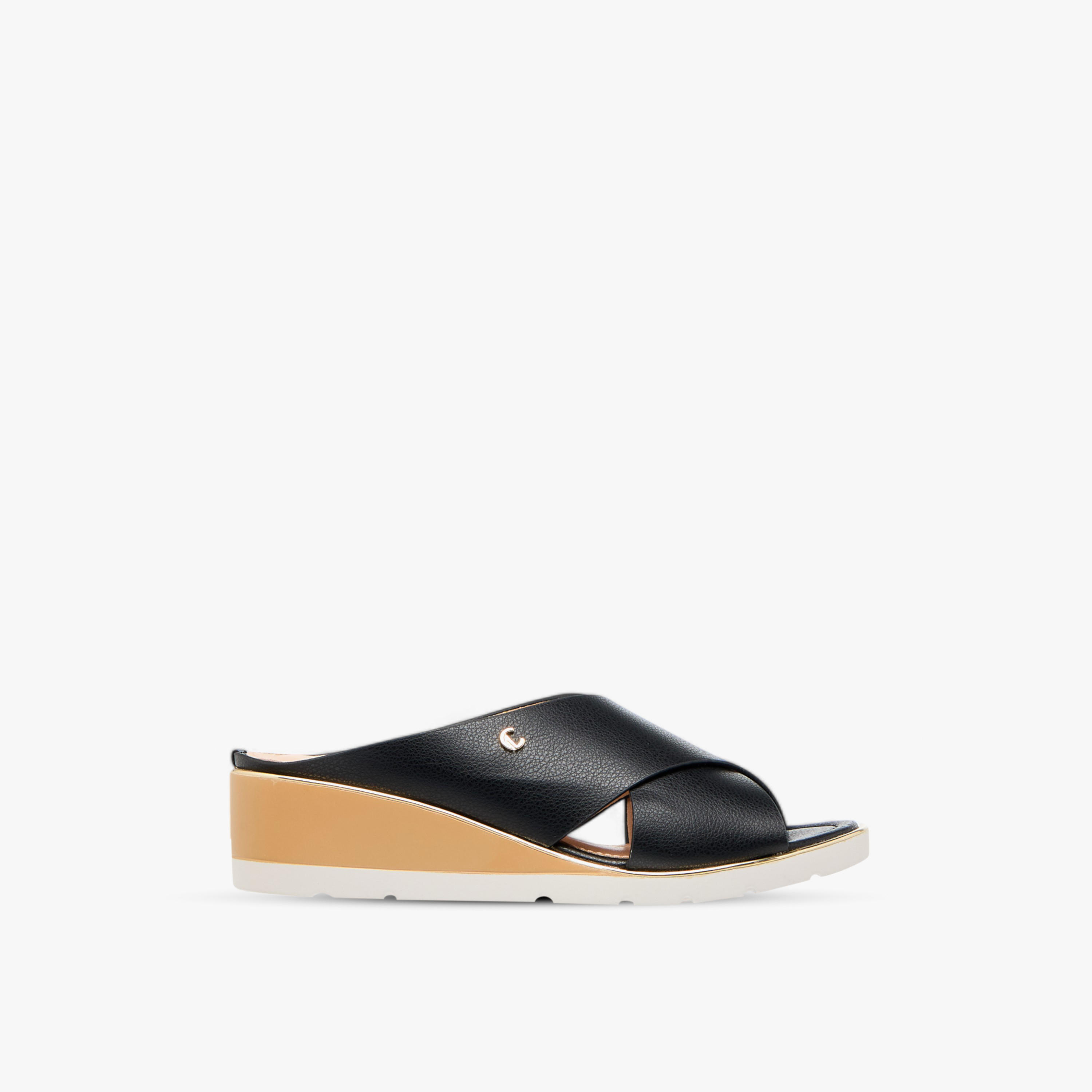Le Confort Solid Cross Strap Comfort Sandals with Wedge Heels-women-shoes-sandals-heeled-image-3