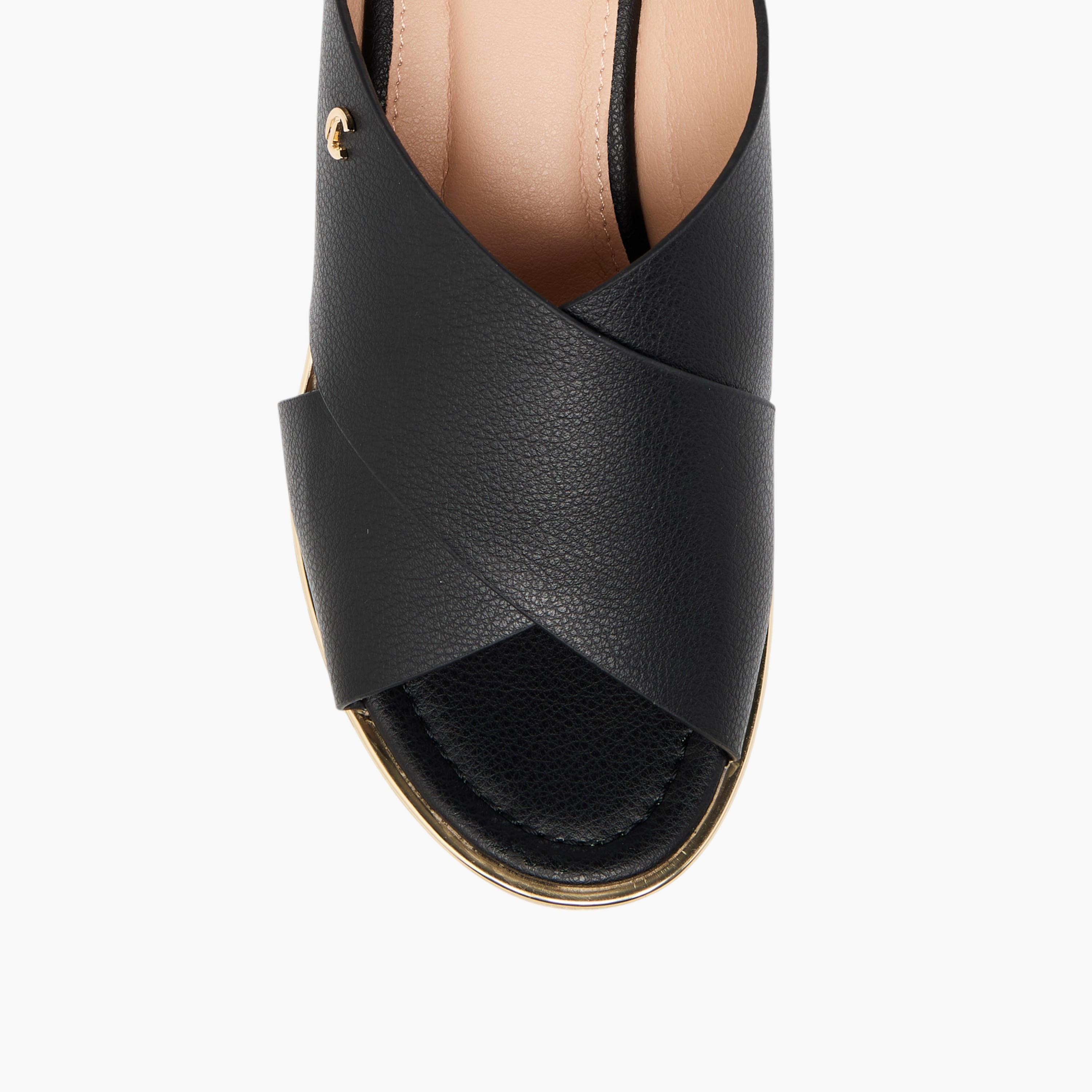 Le Confort Solid Cross Strap Comfort Sandals with Wedge Heels-women-shoes-sandals-heeled-image-4
