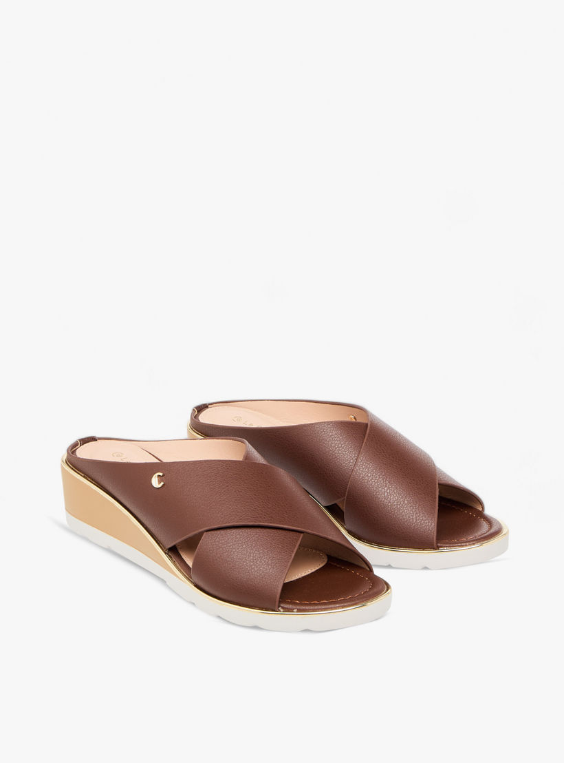 Le Confort Solid Cross Strap Comfort Sandals with Wedge Heels-women-shoes-sandals-heeled-image-1