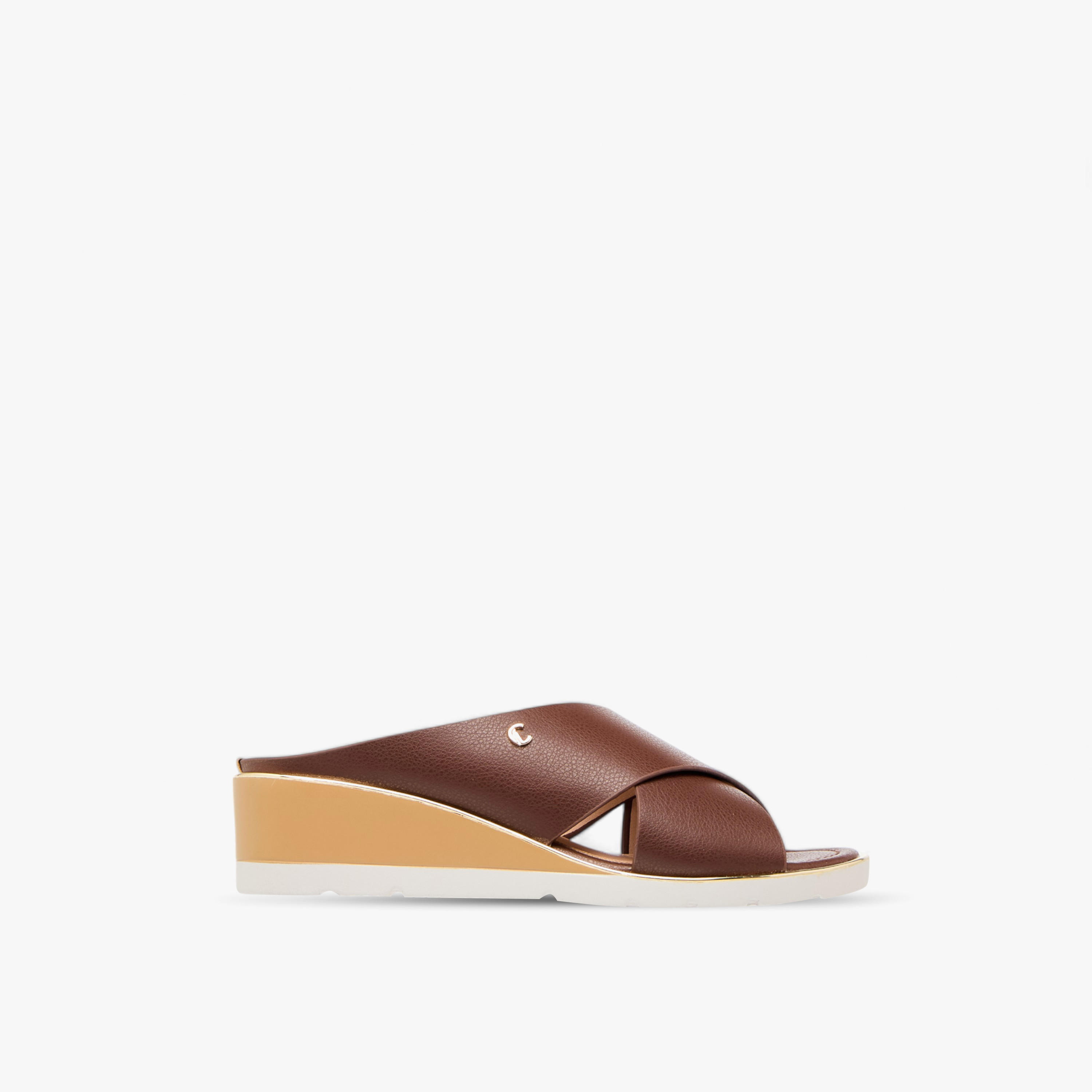 Le Confort Solid Cross Strap Comfort Sandals with Wedge Heels-women-shoes-sandals-heeled-image-3