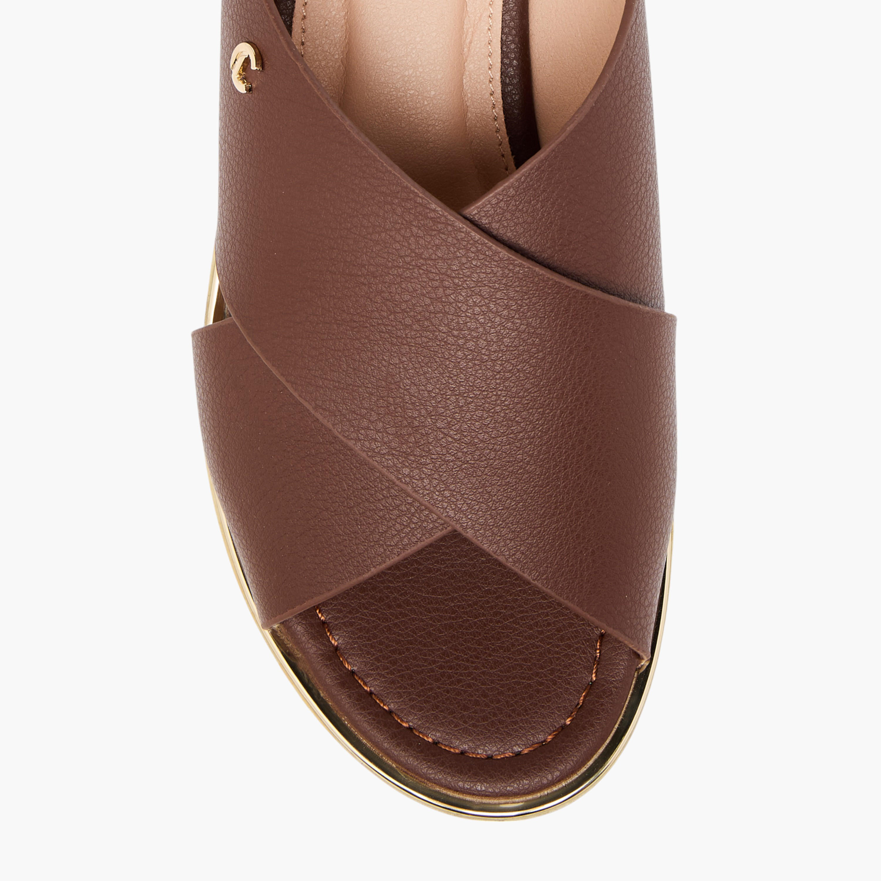 Le Confort Solid Cross Strap Comfort Sandals with Wedge Heels-women-shoes-sandals-heeled-image-4