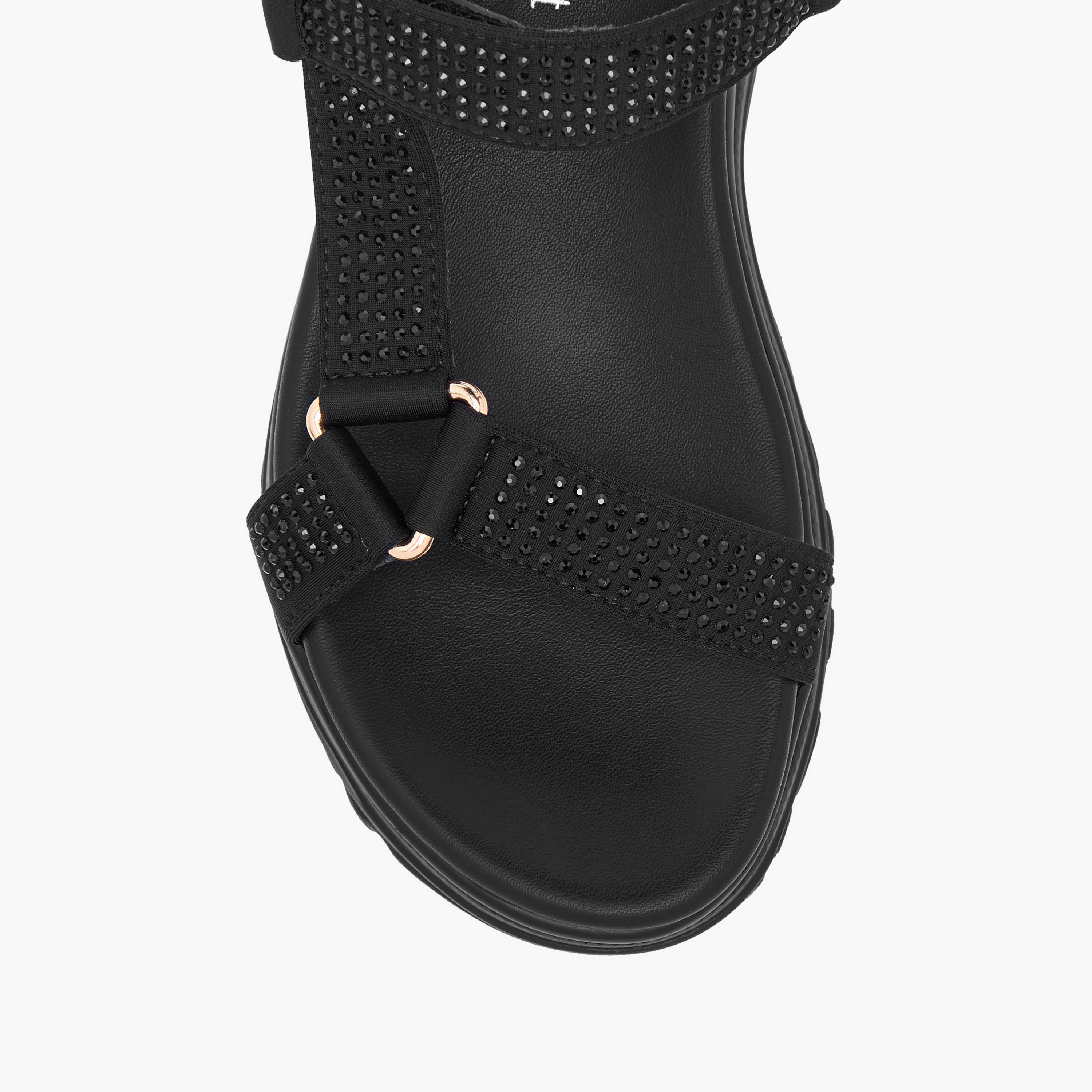 Le Confort Embellished Chunky Sole Strap Sandals with Hook and Loop Closure-girls-shoes-sandals-image-3