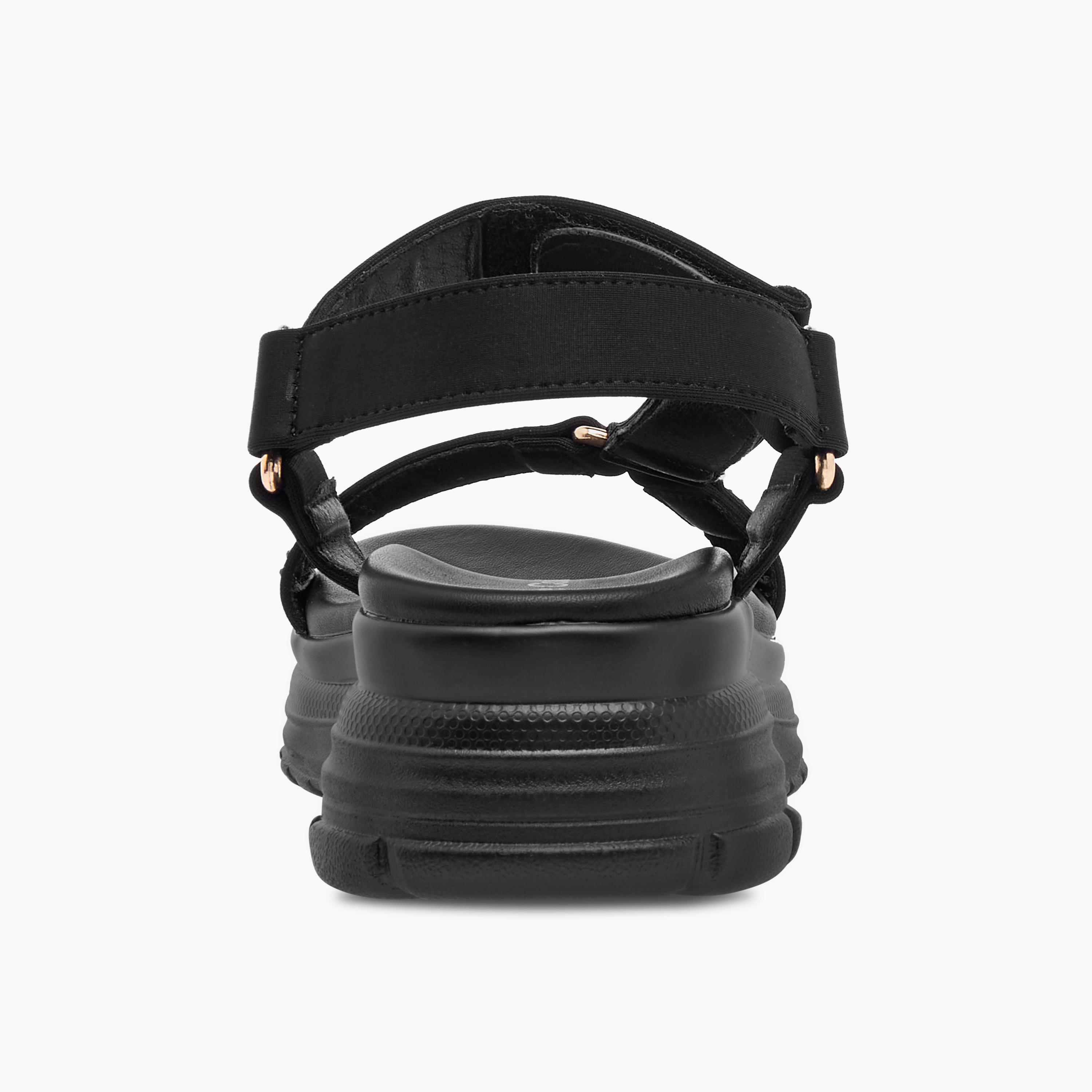 Le Confort Embellished Chunky Sole Strap Sandals with Hook and Loop Closure-girls-shoes-sandals-image-4