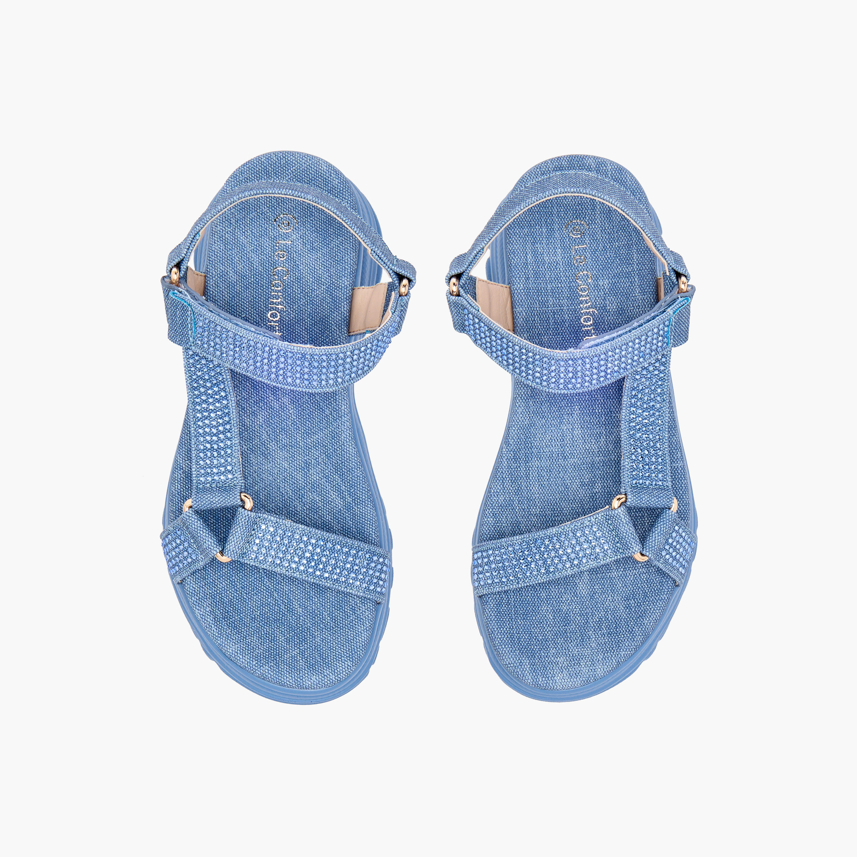 Le Confort Embellished Chunky Sole Strap Sandals with Hook and Loop Closure-girls-shoes-sandals-image-1