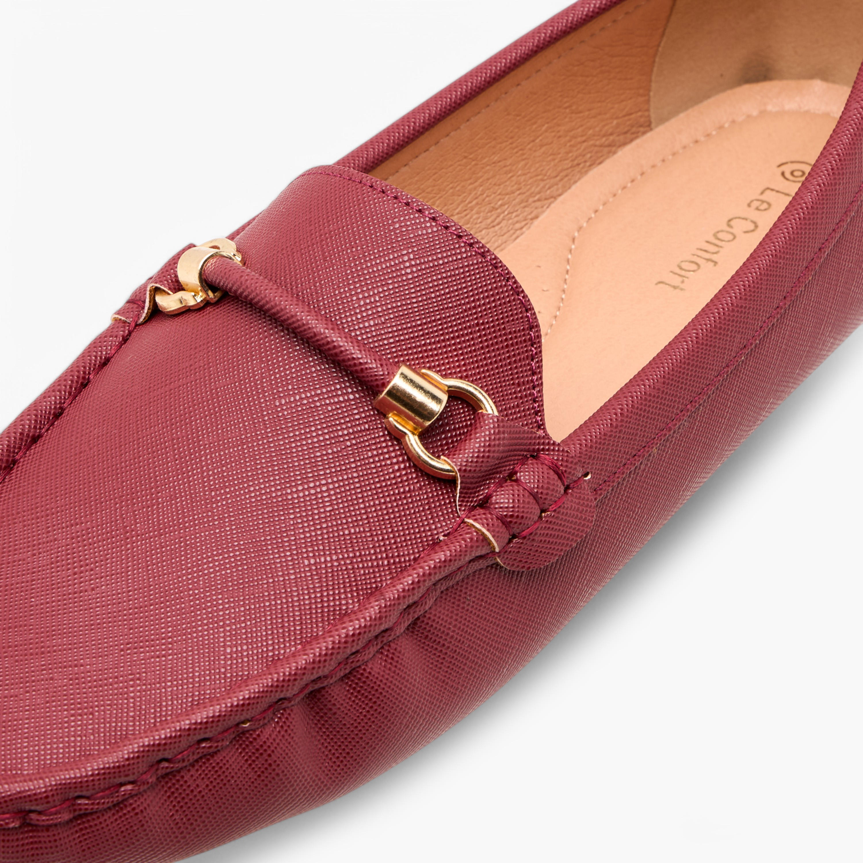 Le Confort Textured Slip-On Comfort Loafers with Metal Trim-women-shoes-flats-loafers-image-4