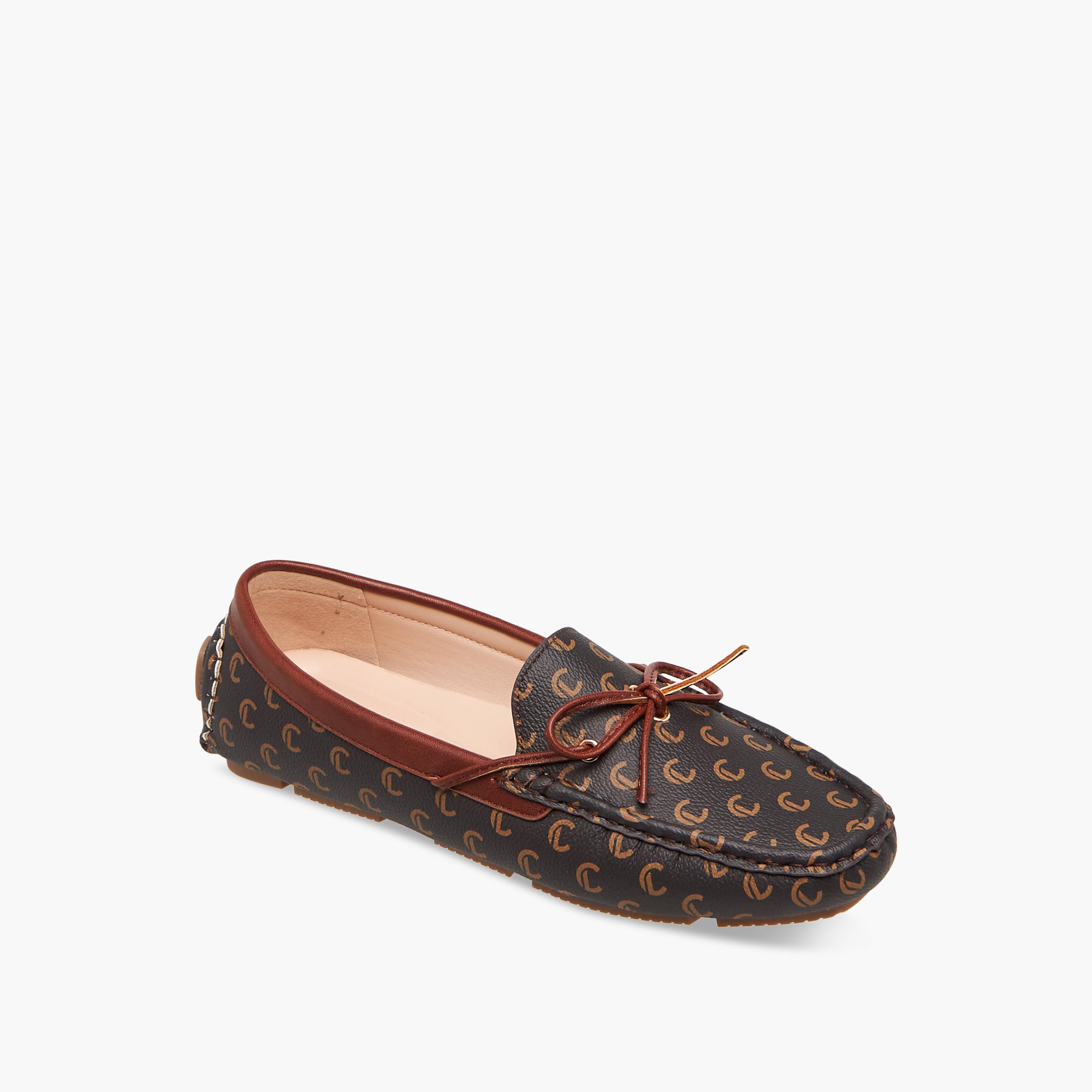 Le Confort Women Monogram Print Moccasins-women-shoes-loafersandmoccasins-image-2