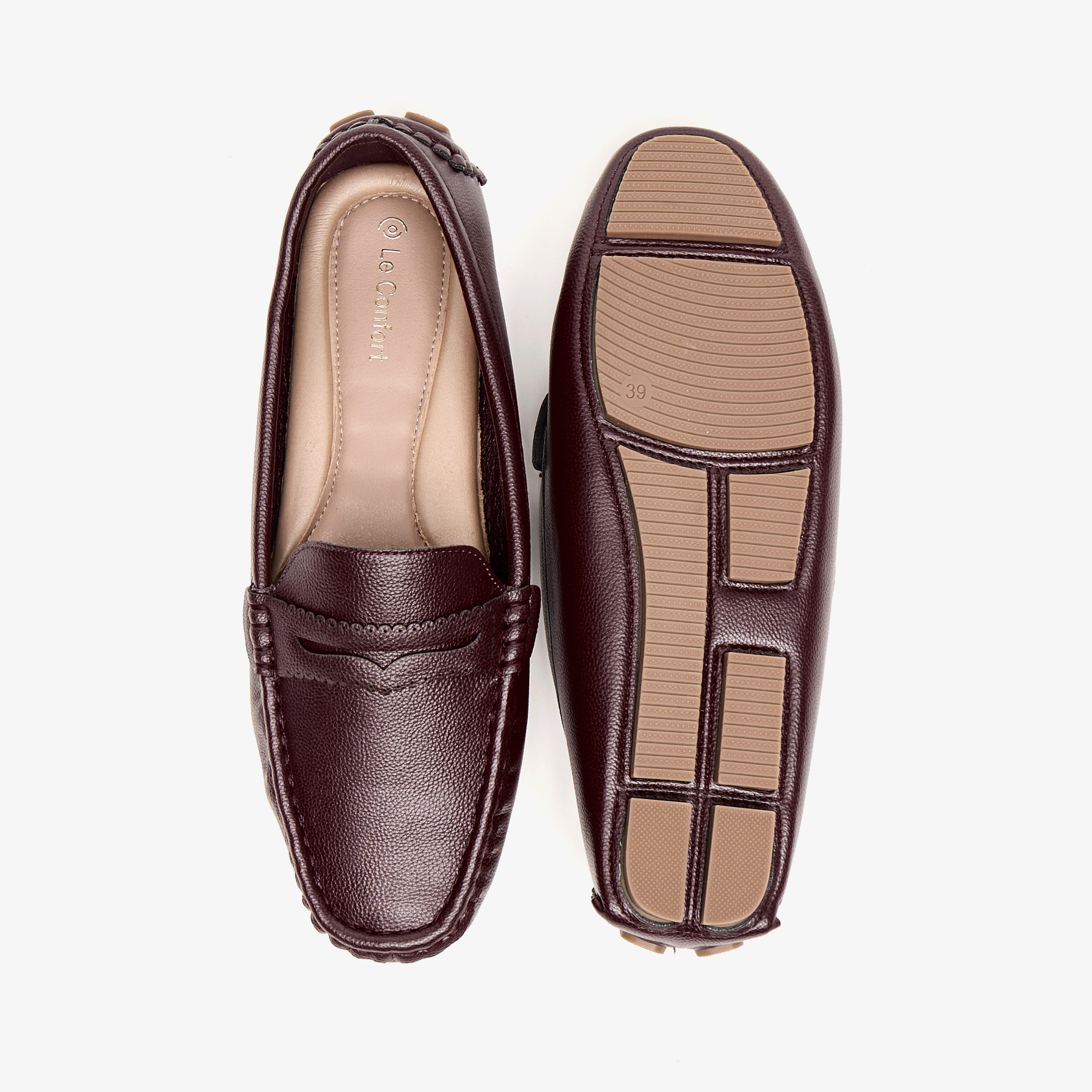 Le Confort Textured Slip-On Moccasins-women-shoes-flats-loafers-image-4