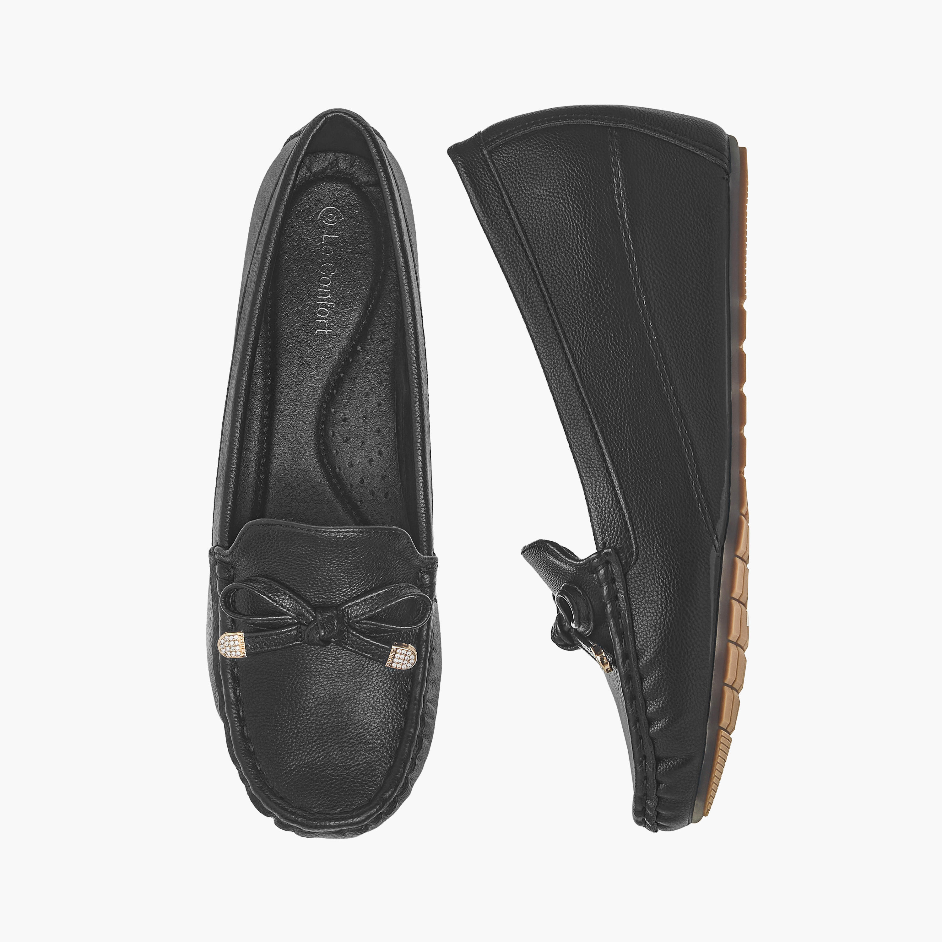 Le Confort Slip-On Loafers with Wedge Heels and Bow Accent-women-shoes-loafersandmoccasins-image-1