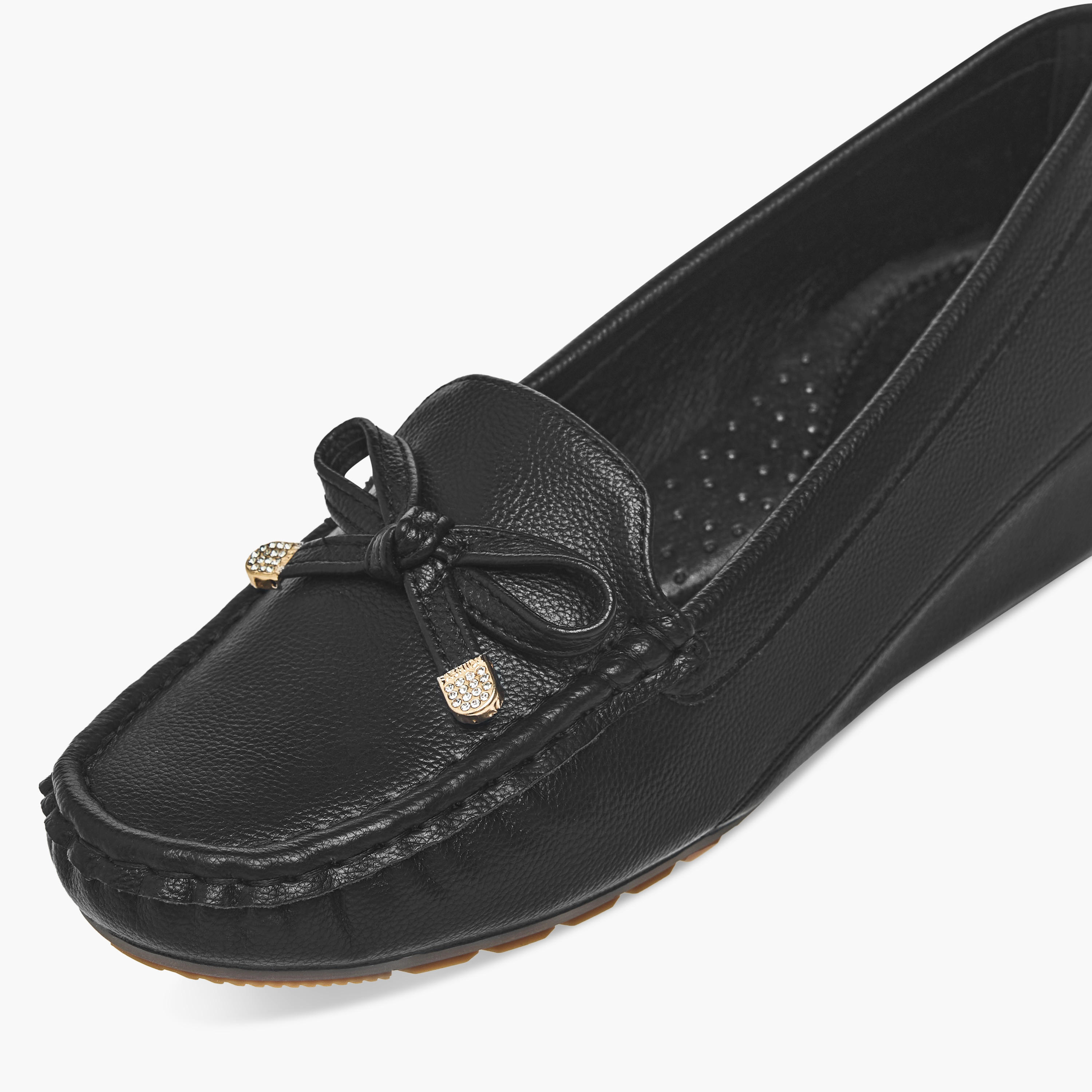 Le Confort Slip-On Loafers with Wedge Heels and Bow Accent-women-shoes-loafersandmoccasins-image-4