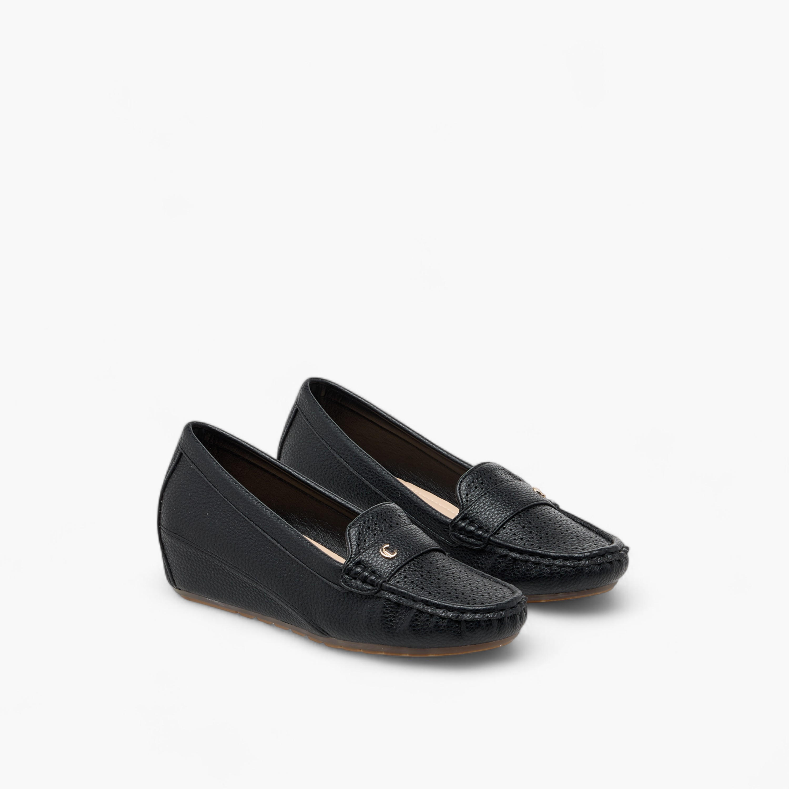 Le Confort Textured Slip-On Loafers with Wedge Heels-women-shoes-loafersandmoccasins-image-1