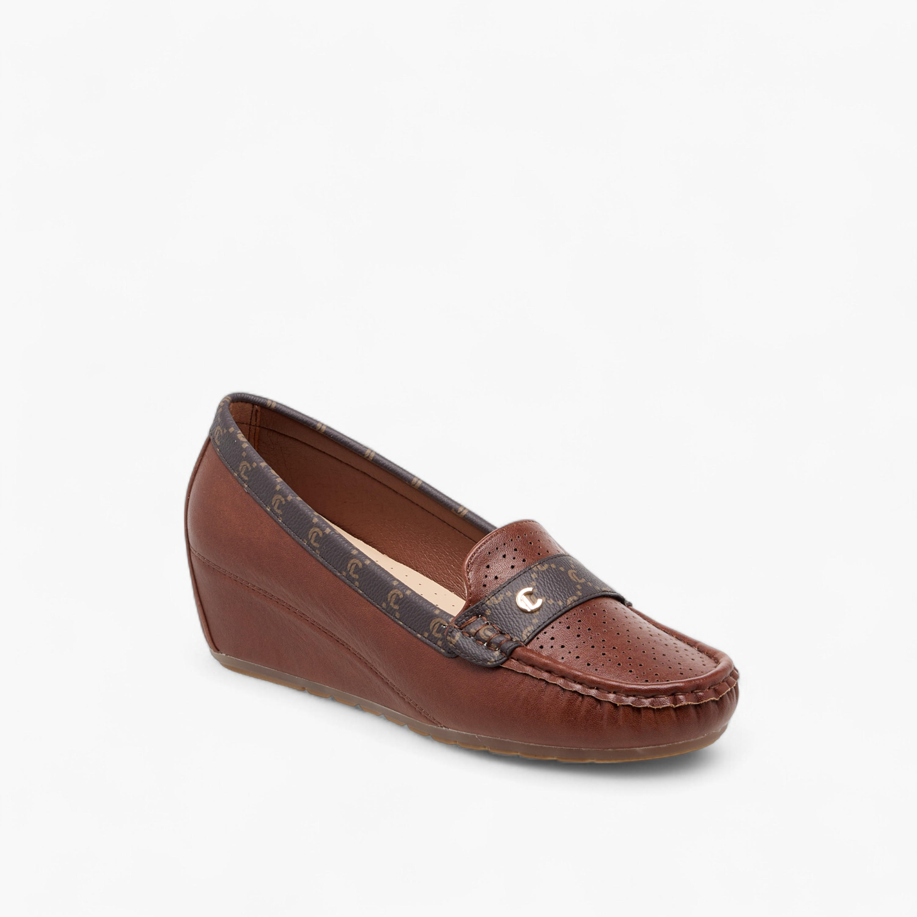 Le Confort Monogram Print Slip-On Loafers with Wedge Heel-women-shoes-loafersandmoccasins-image-2