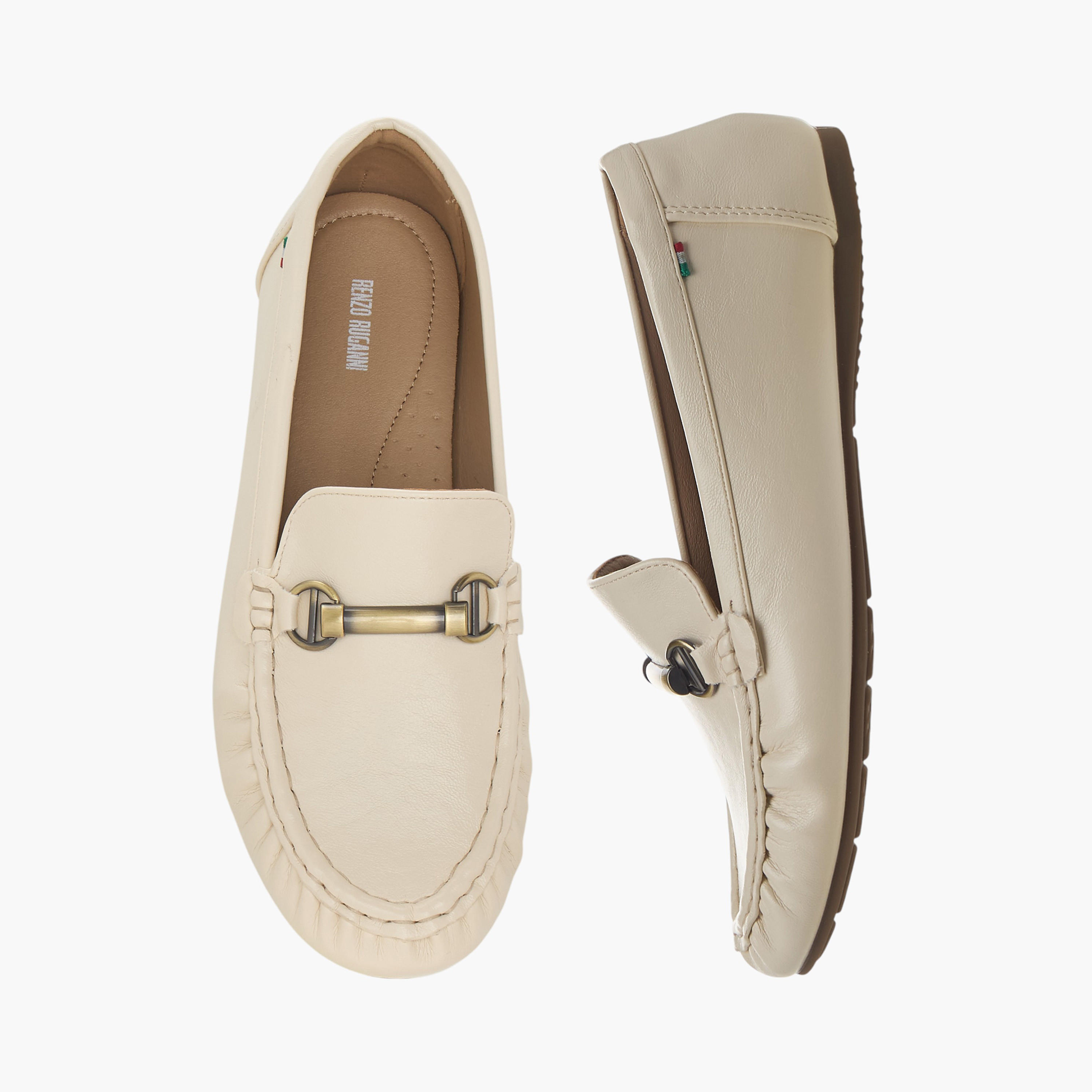 Renzo Ruganni Women Metallic Accent Moccasins-women-shoes-loafersandmoccasins-image-1