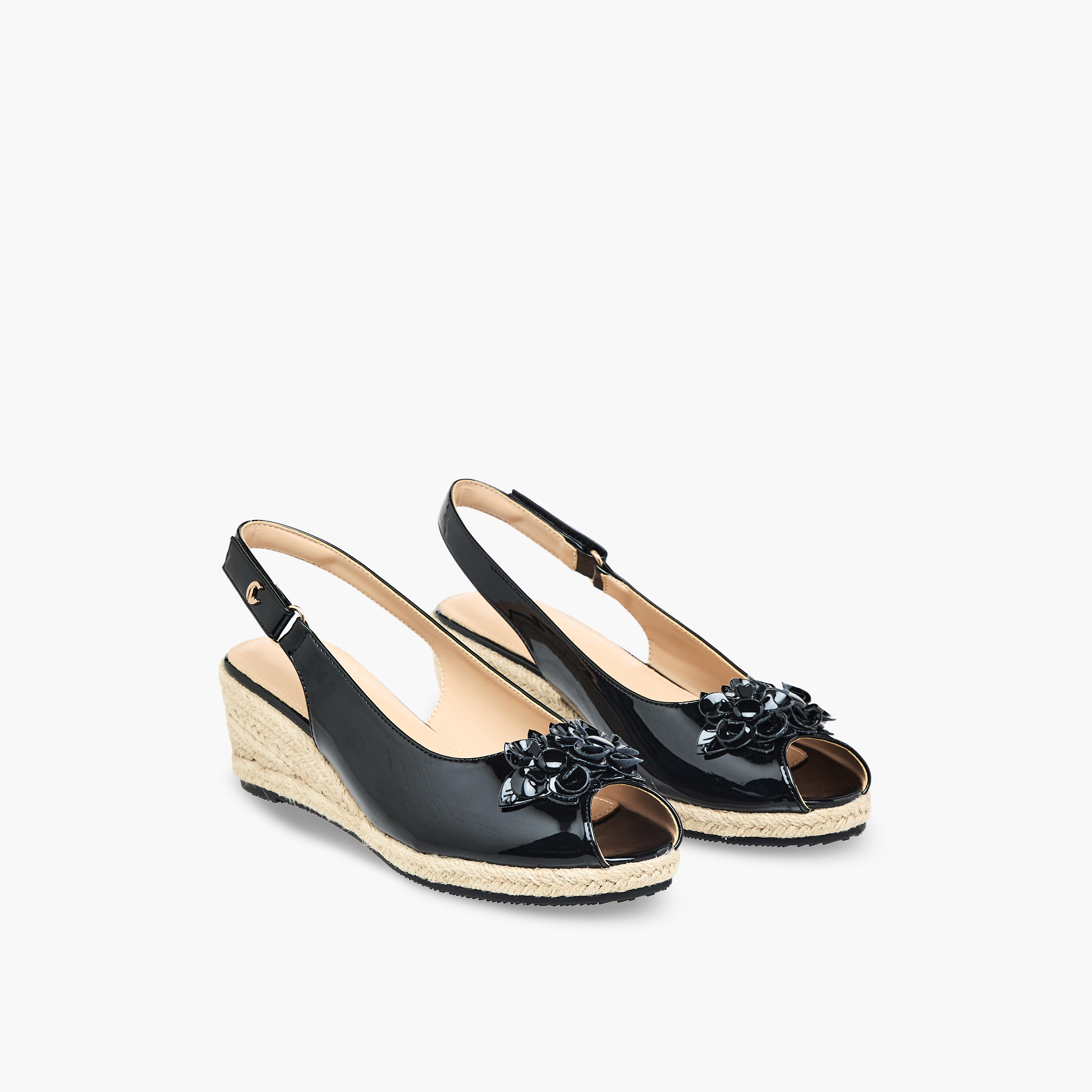 Le Confort Women Wedge Heel Peep Toe Sandals-women-shoes-sandals-heeled-image-1