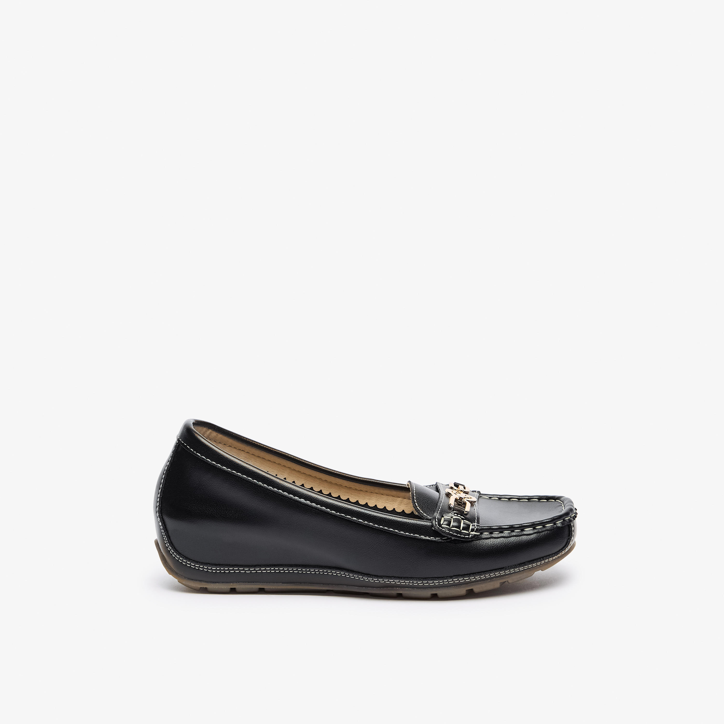 Le Confort Metal Accent Comfort Loafers with Wedge Heels-women-shoes-loafersandmoccasins-image-3