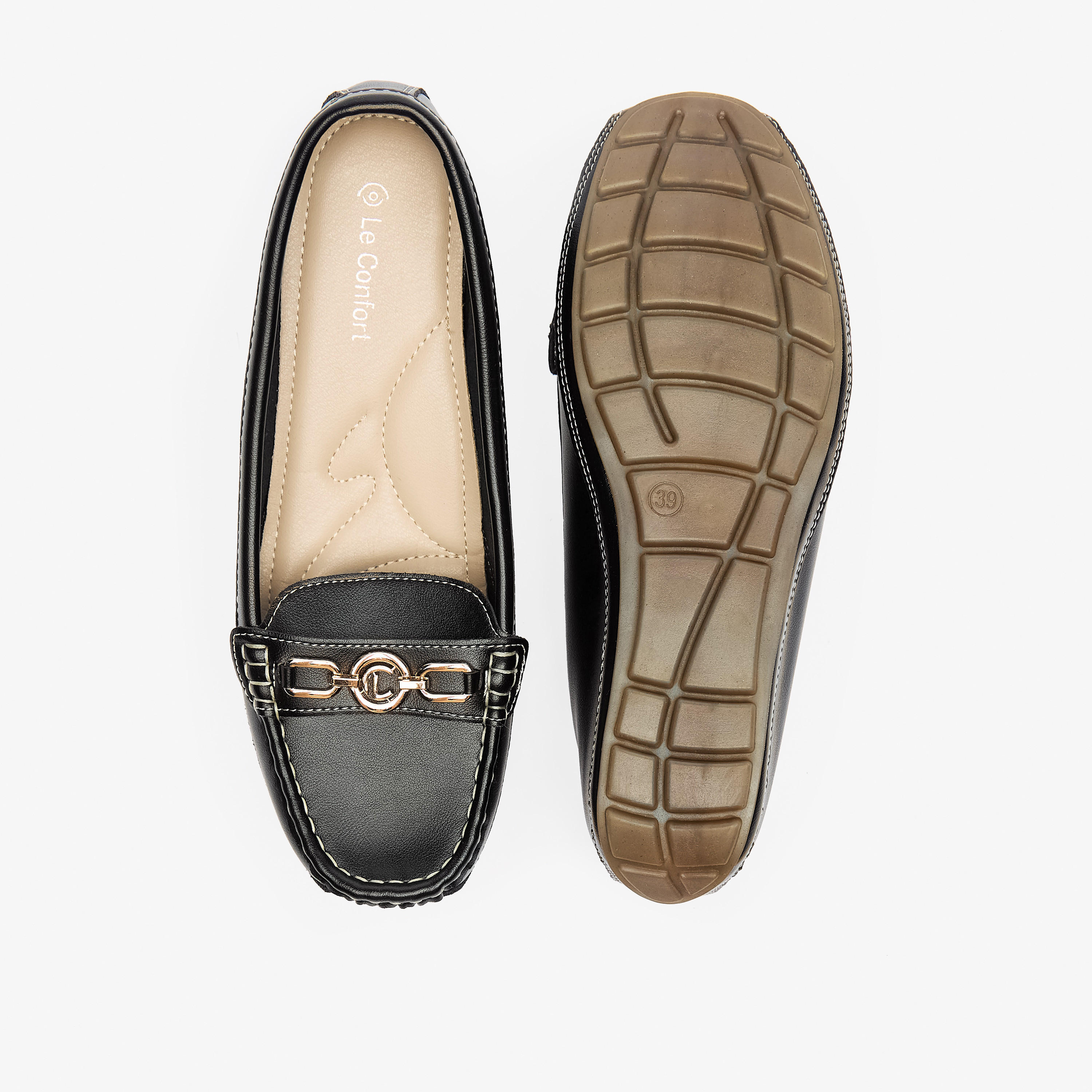Le Confort Metal Accent Comfort Loafers with Wedge Heels-women-shoes-loafersandmoccasins-image-4