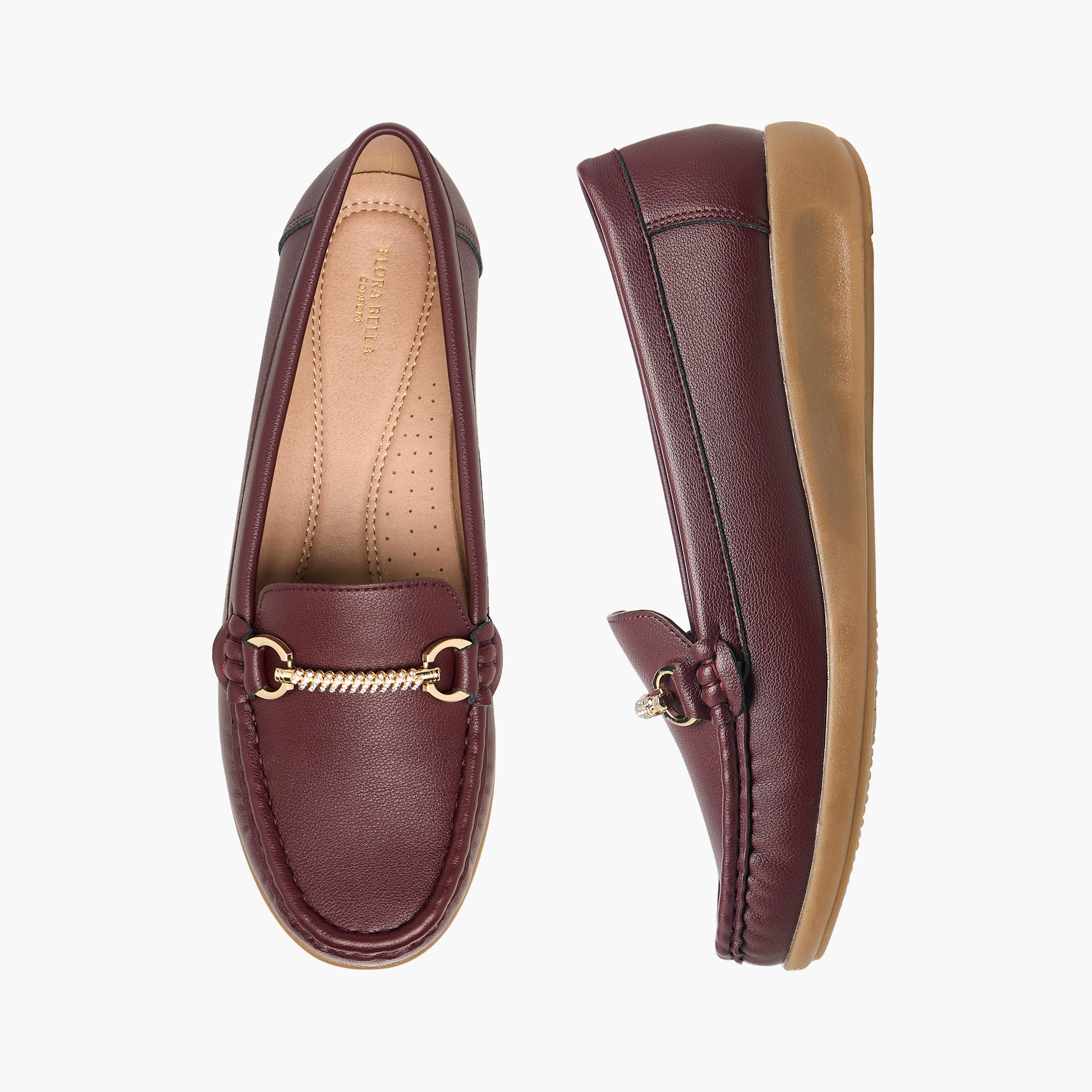 Flora Bella Womens' Slip-On Loafers with Metallic Accent-women-shoes-flats-loafers-image-1