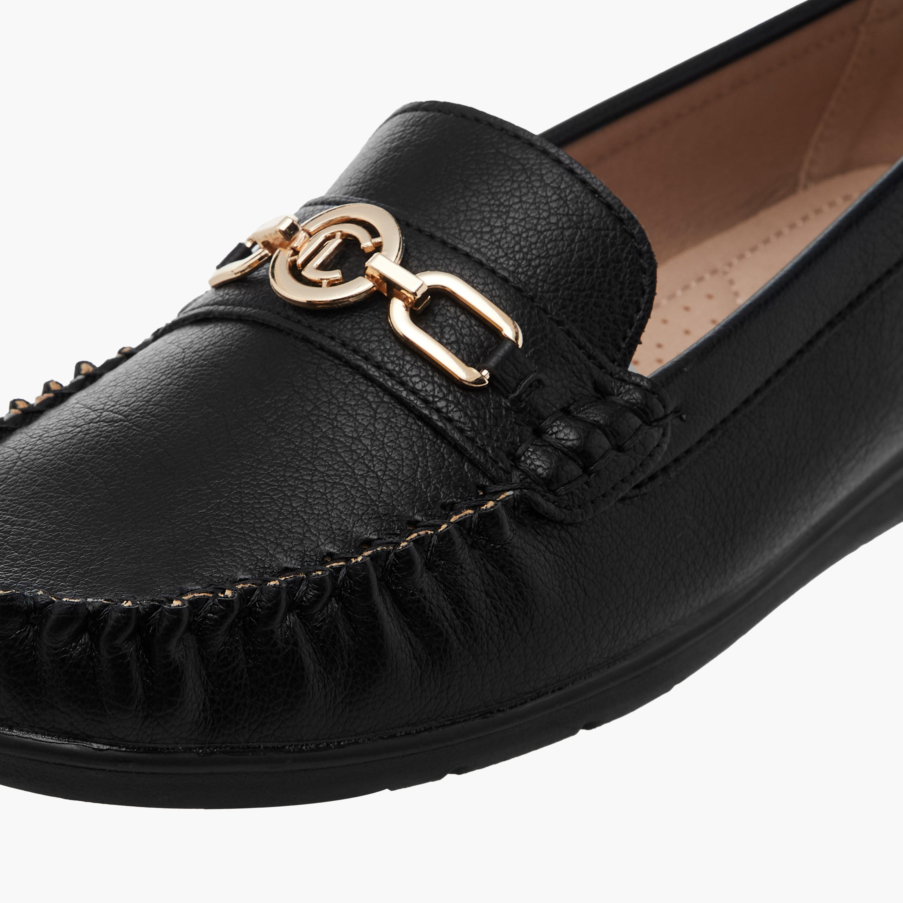 Le Confort Solid Slip-On Comfort Loafers with Metal Accent-women-shoes-loafersandmoccasins-image-5