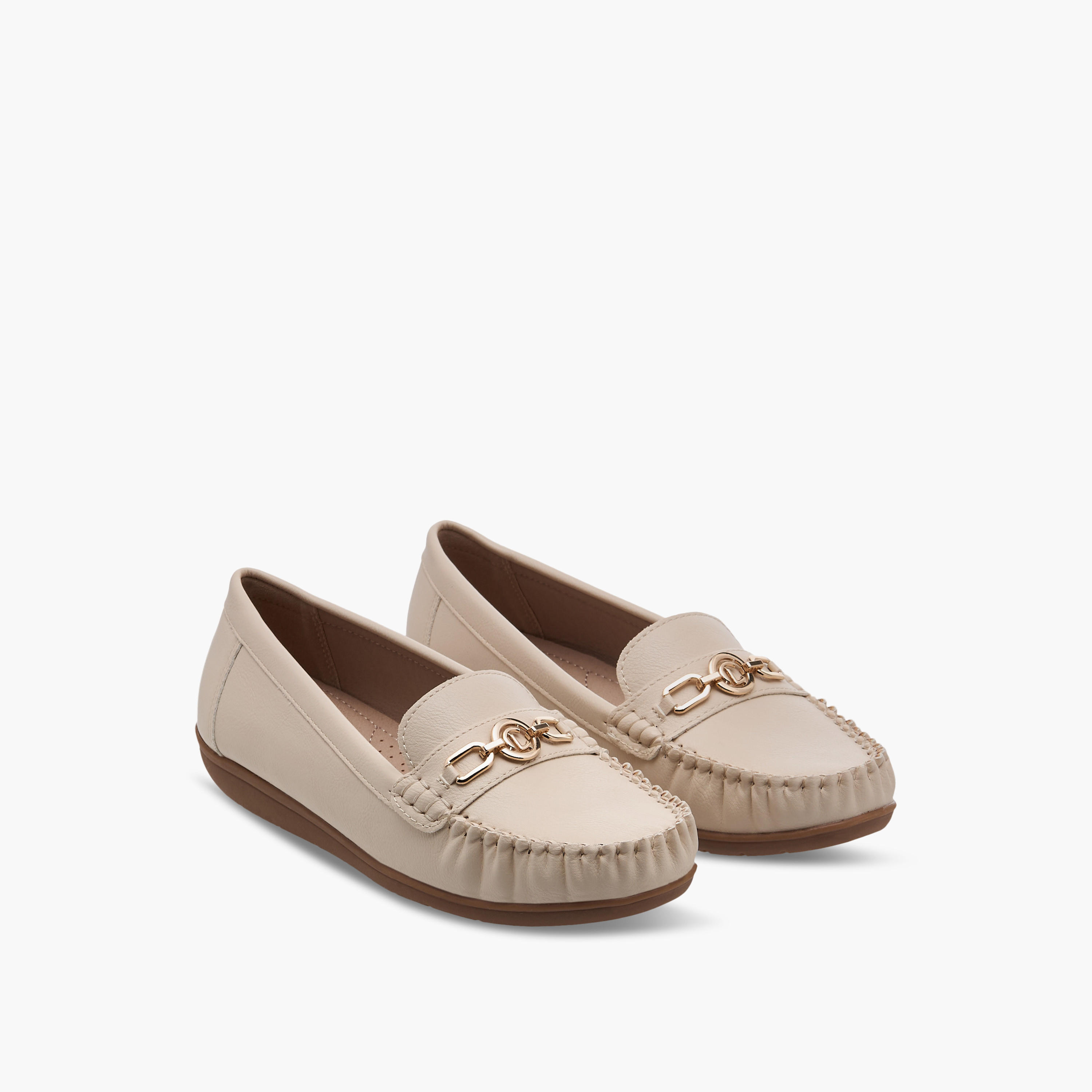 Le Confort Solid Slip-On Comfort Loafers with Metal Accent-women-shoes-loafersandmoccasins-image-1