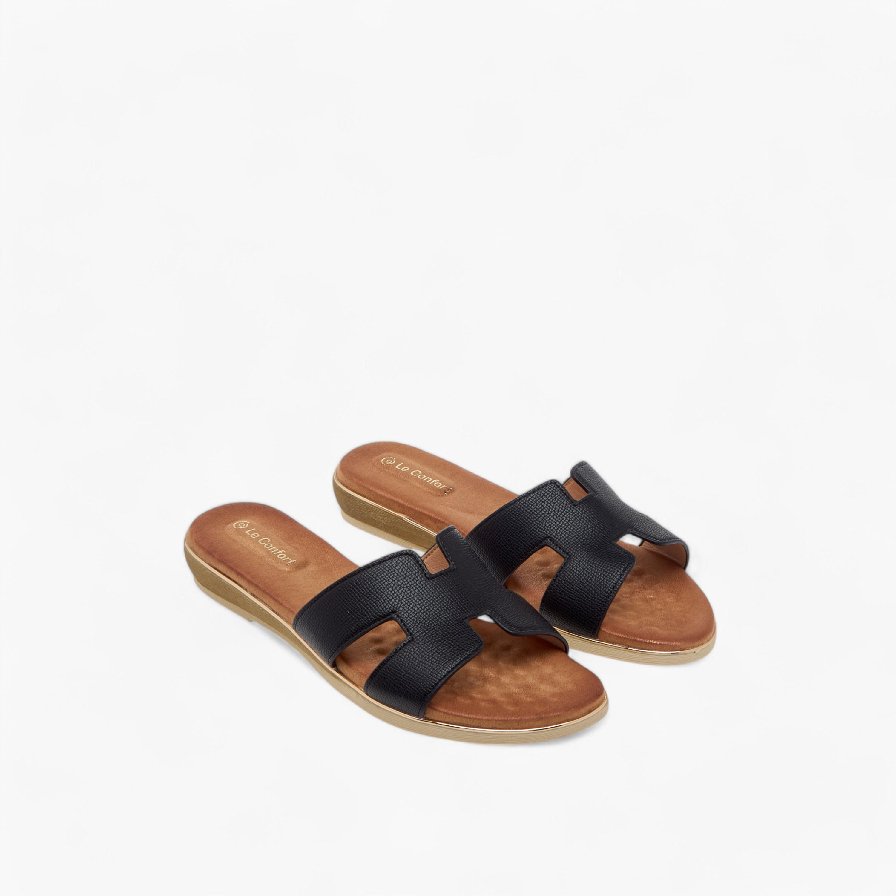 Le Confort Cutout Detail Slip-On Sandals-women-shoes-flats-sandals-image-1