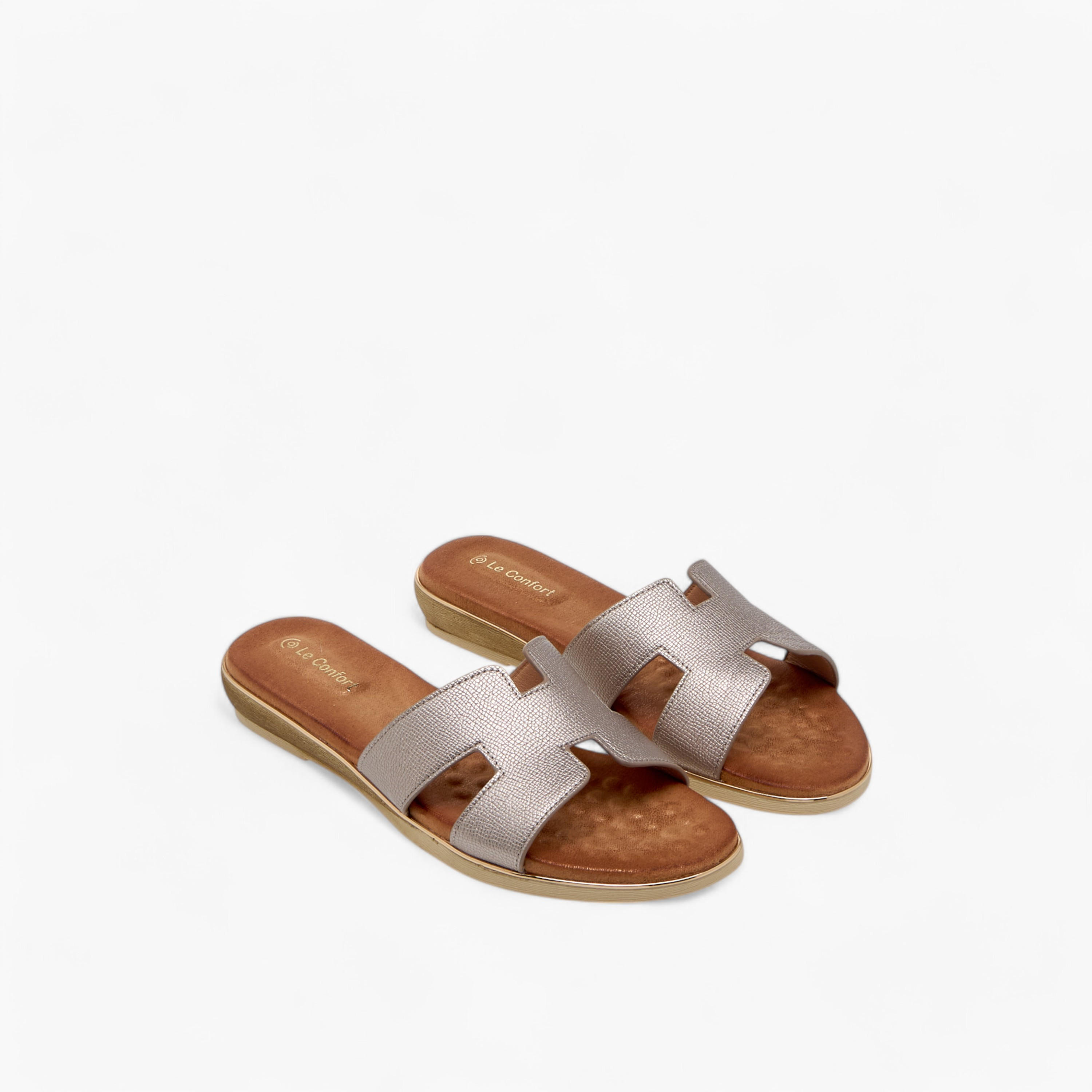 Le Confort Cutout Detail Slip-On Sandals-women-shoes-flats-sandals-image-1