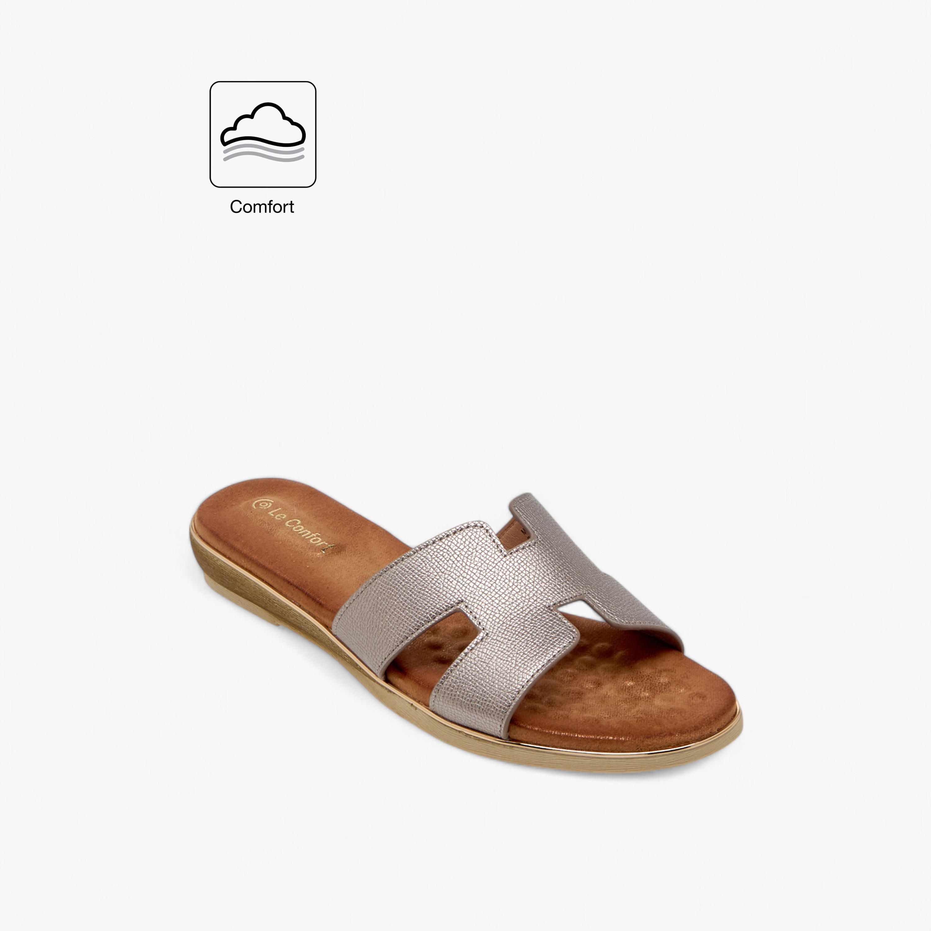 Le Confort Cutout Detail Slip-On Sandals-women-shoes-flats-sandals-image-2