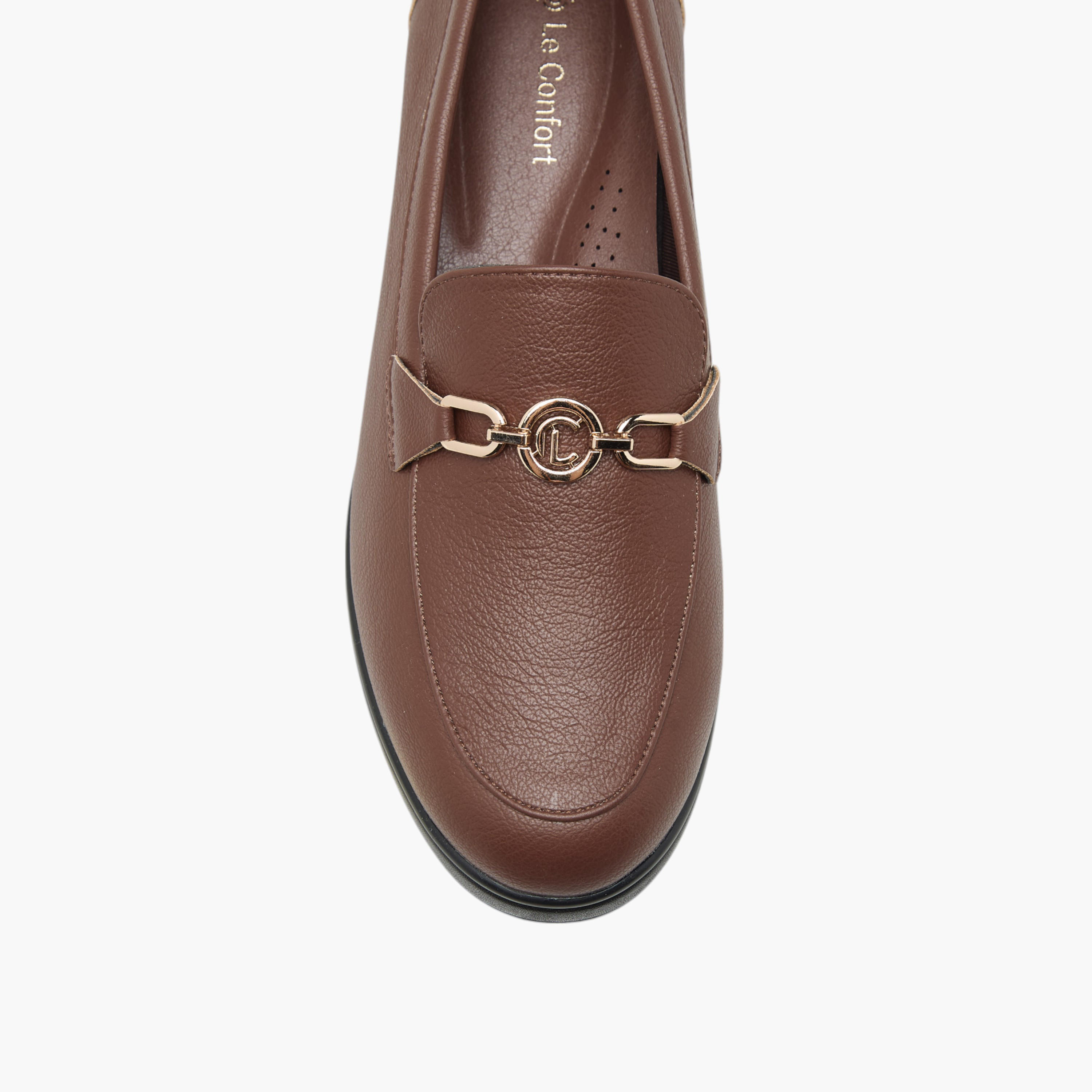 Le Confort Metal Accent Slip-On Comfort Loafers with Wedge Heels-women-shoes-loafersandmoccasins-image-4