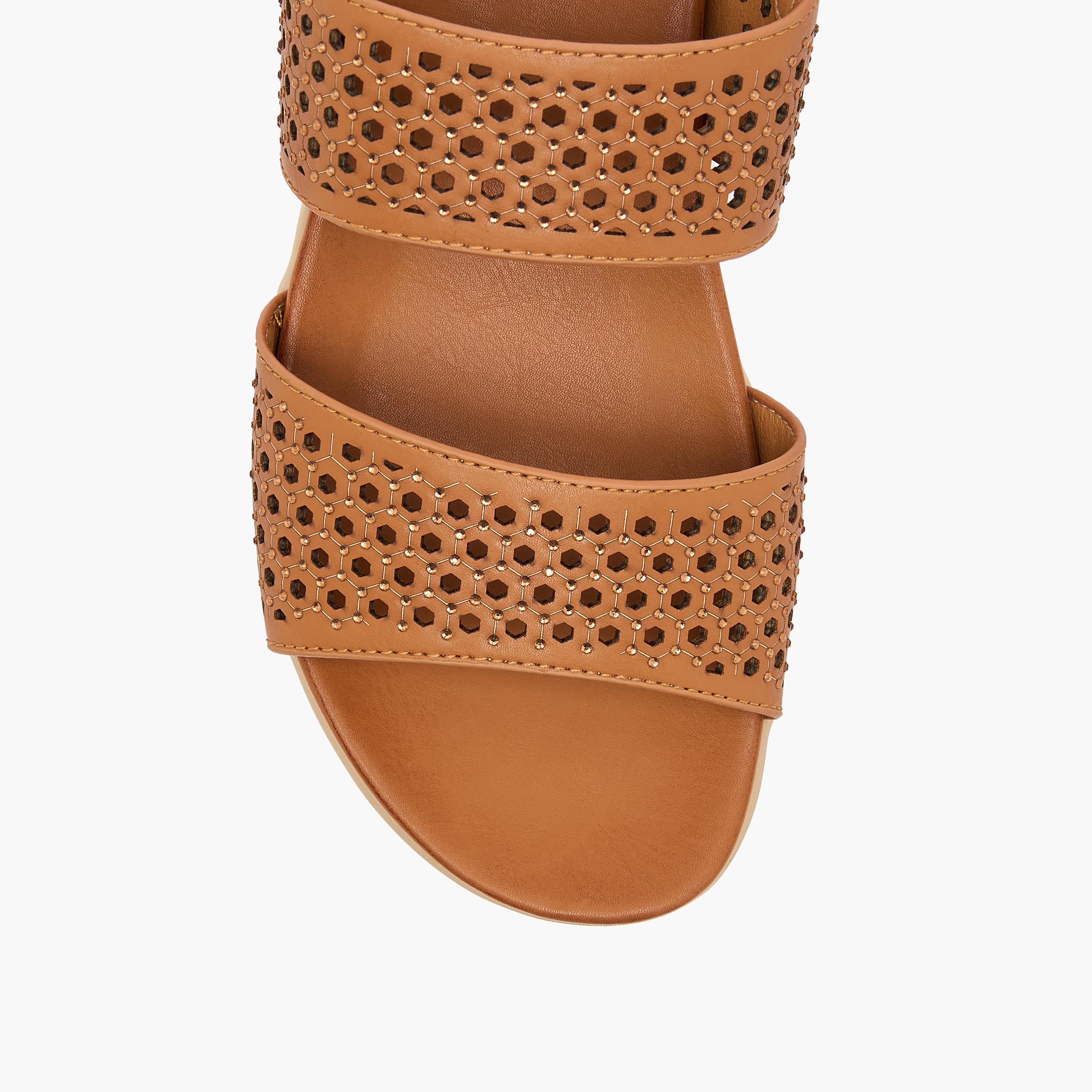 Le Confort Embellished Platform Comfort Sandals with Hook and Loop Closure-women-shoes-flats-sandals-image-3