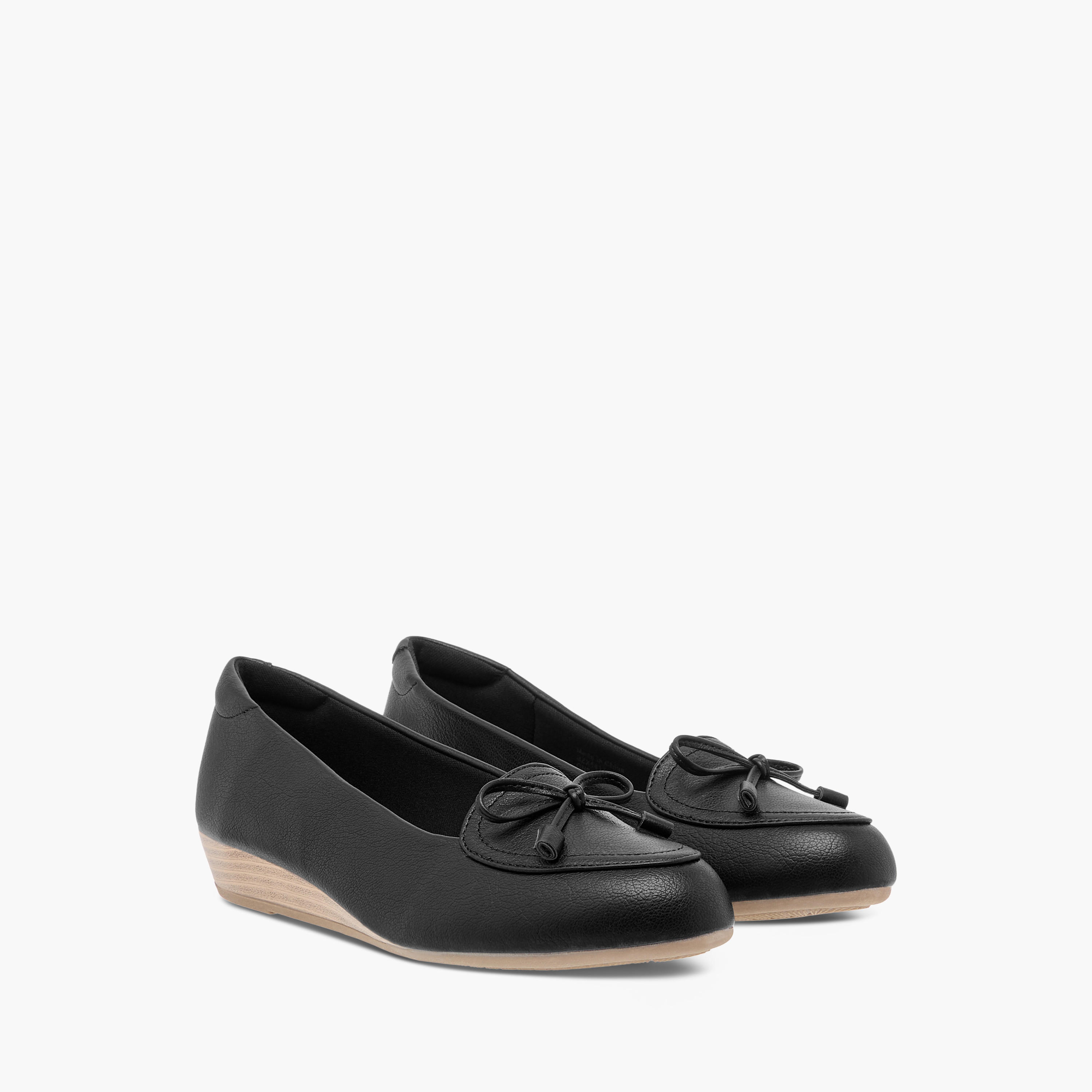 Le Confort Bow Detail Comfort Ballerina Shoes with Wedge Heels-women-shoes-ballerinas-image-1