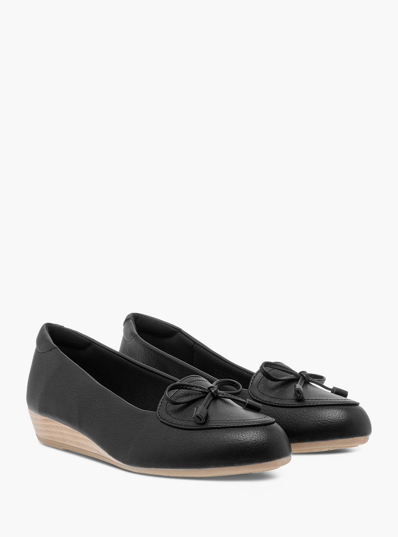 Le Confort Bow Detail Comfort Ballerina Shoes with Wedge Heels-women-shoes-ballerinas-image-1