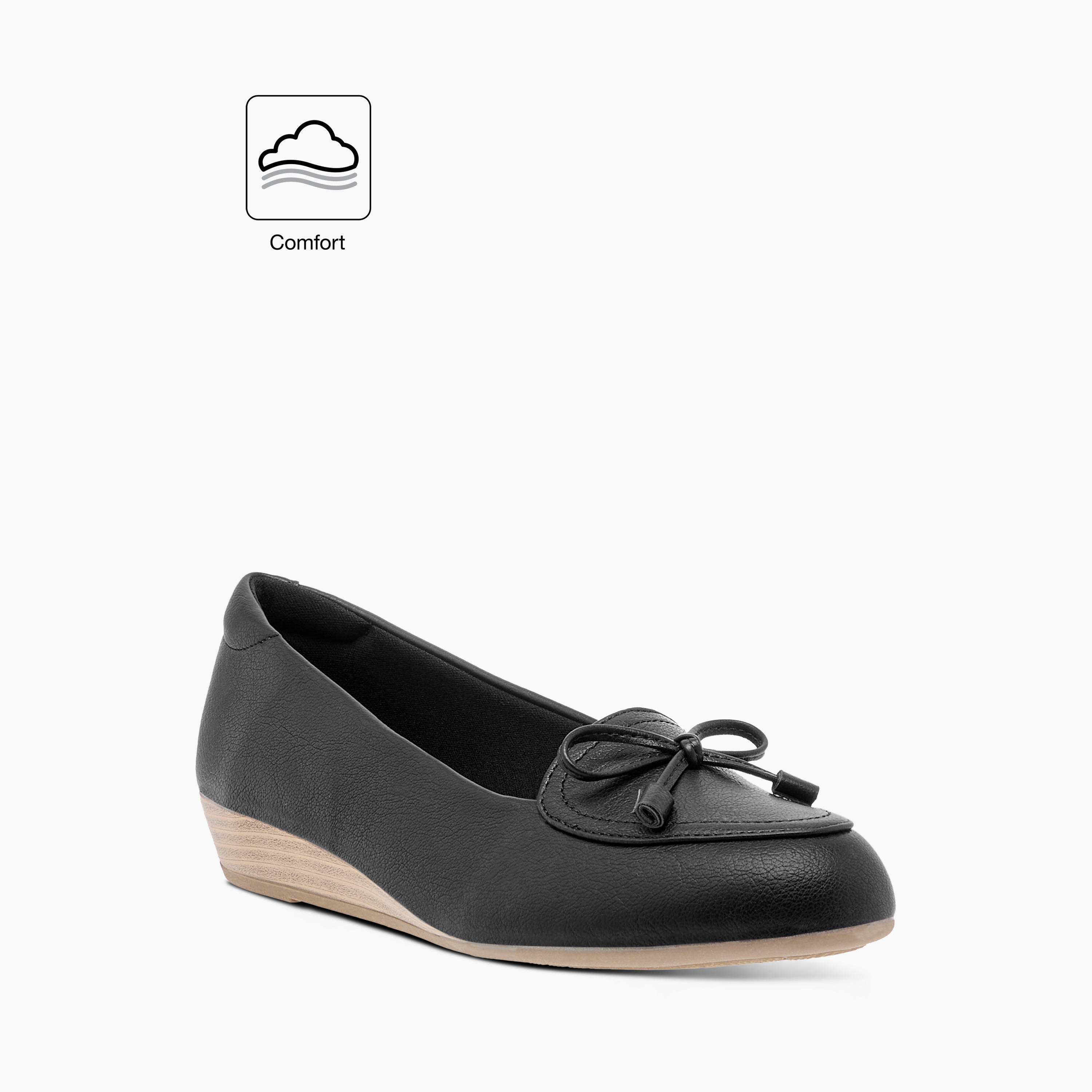 Le Confort Bow Detail Comfort Ballerina Shoes with Wedge Heels-women-shoes-ballerinas-image-2