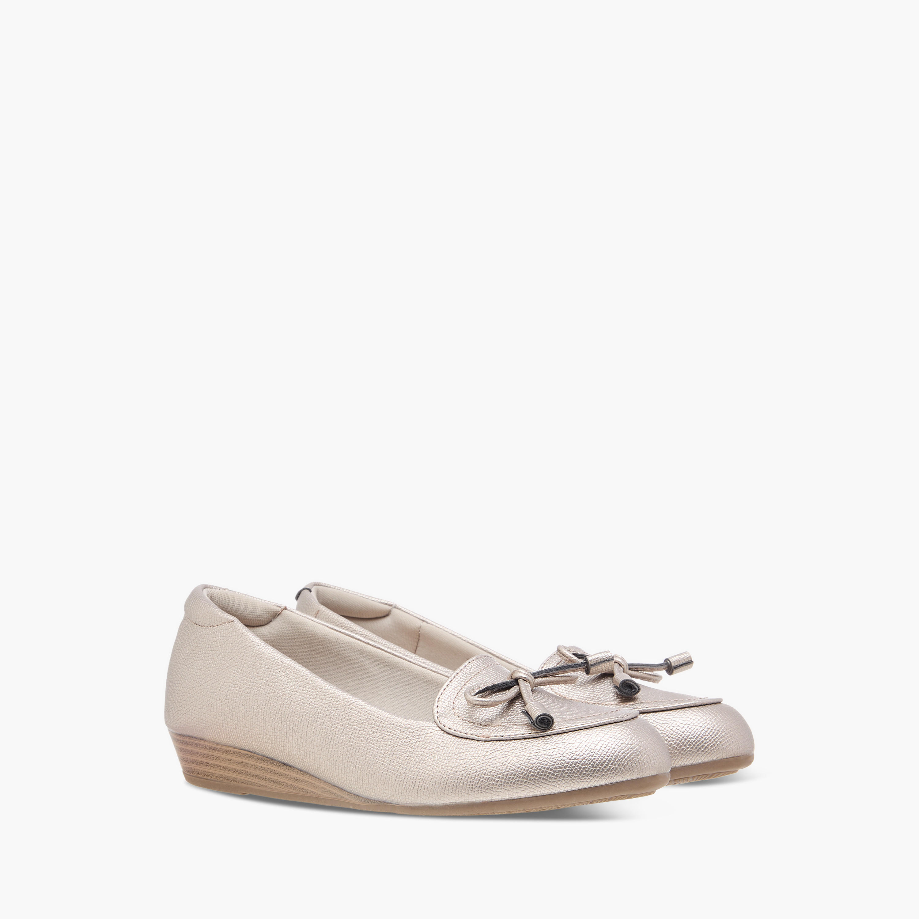 Le Confort Bow Detail Comfort Ballerina Shoes with Wedge Heels-women-shoes-ballerinas-image-1