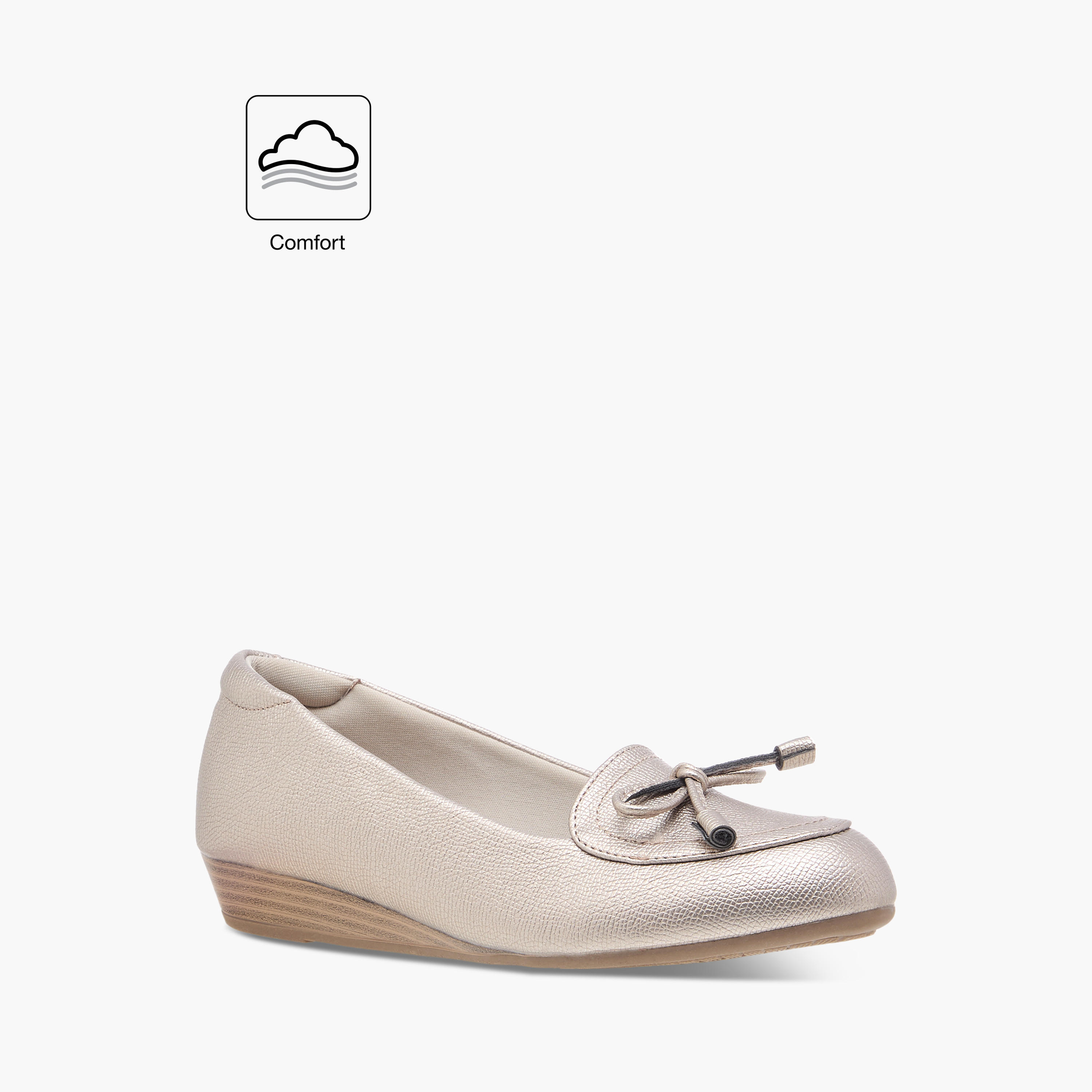 Le Confort Bow Detail Comfort Ballerina Shoes with Wedge Heels-women-shoes-ballerinas-image-2