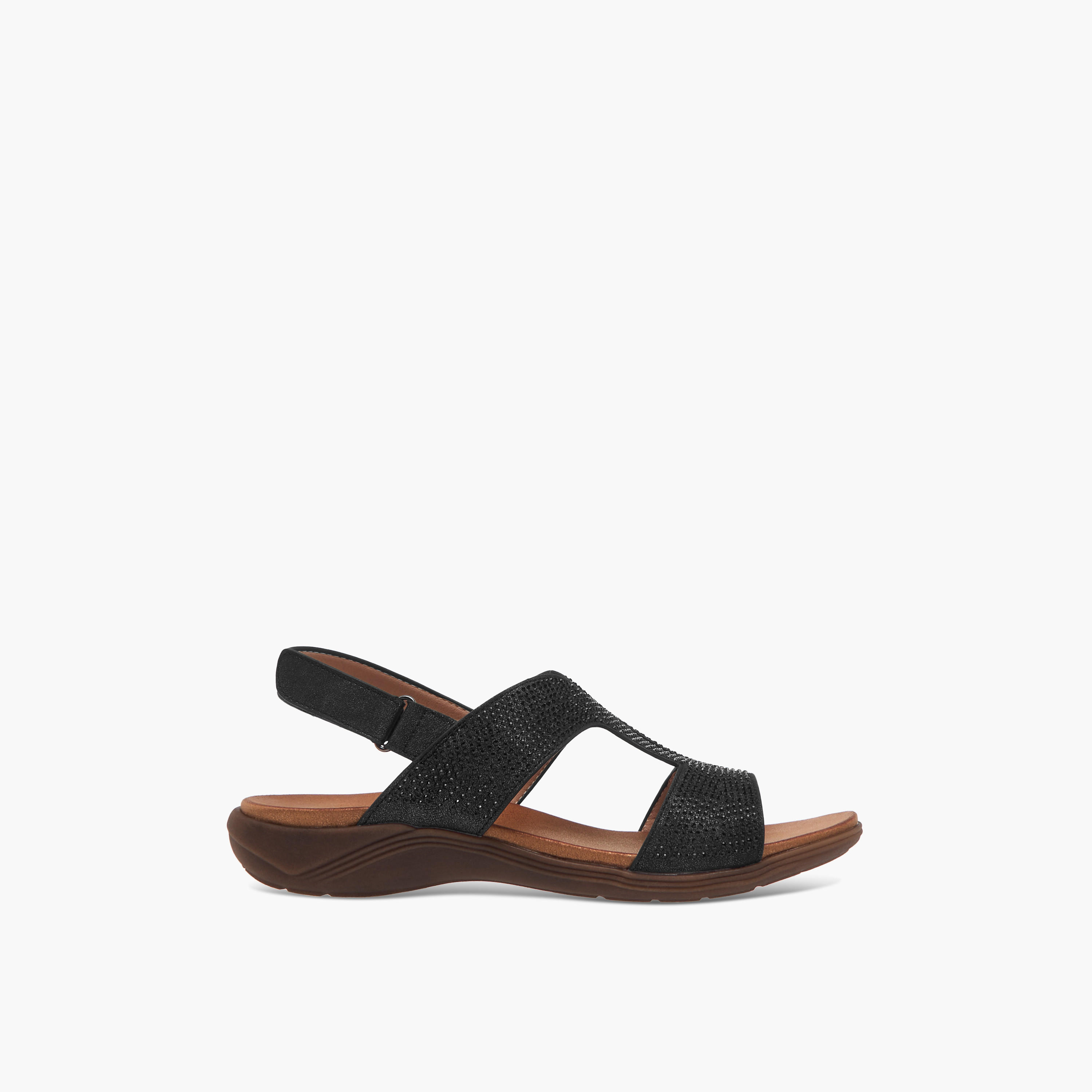Le Confort Embellished Comfort Sandals with Hook and Loop Closure-women-shoes-flats-sandals-image-3