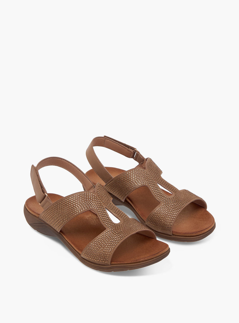 صندل مريح مزين بشريط إغلاق لاصق من لو كونفورت-women-shoes-flats-sandals-image-1