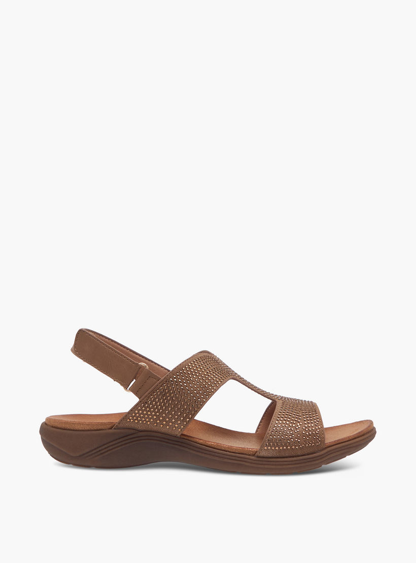 صندل مريح مزين بشريط إغلاق لاصق من لو كونفورت-women-shoes-flats-sandals-image-3